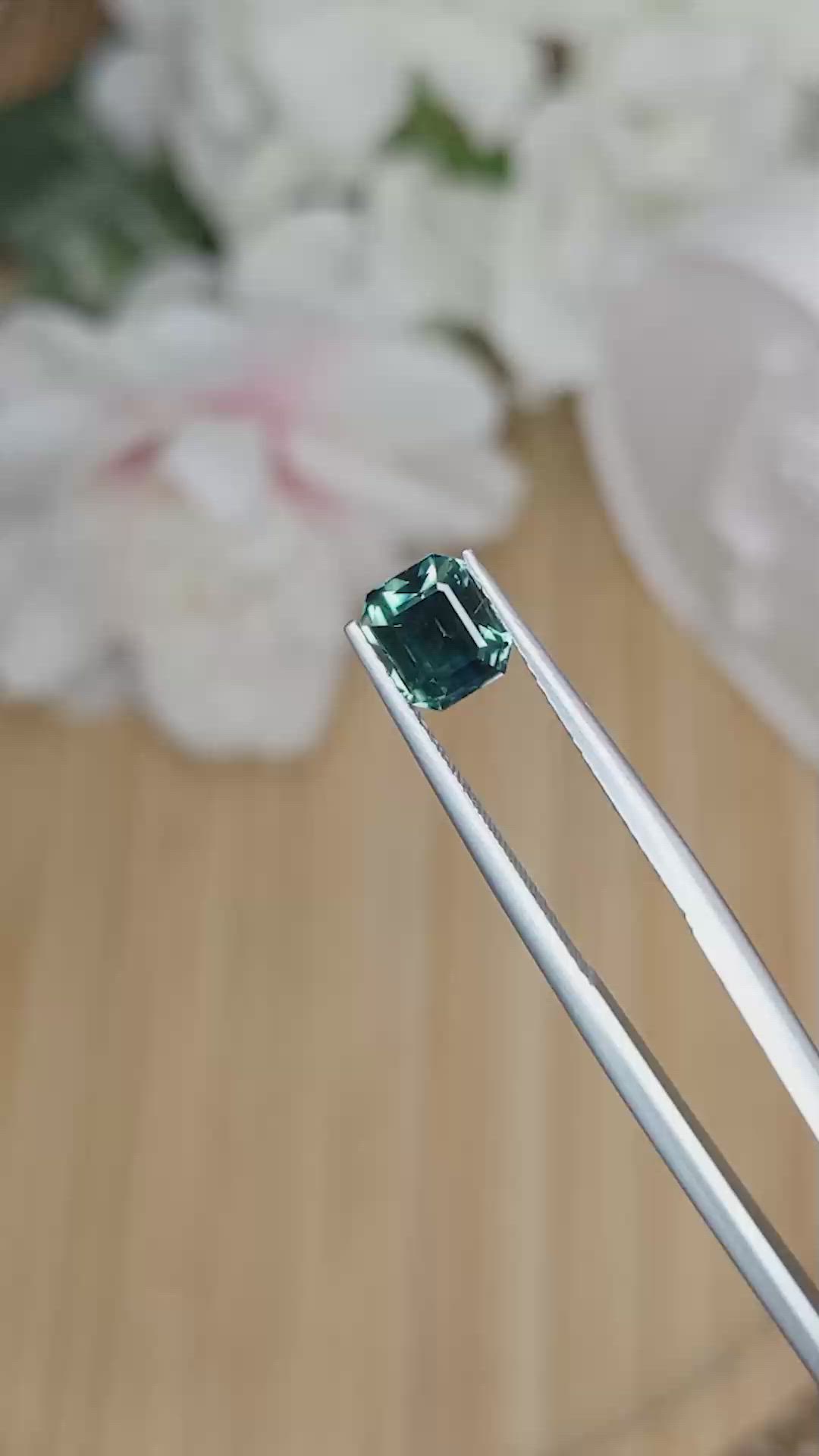 1.71 Ct. Bluish Green Sapphire from Ceylon (Sri Lanka) Size Video