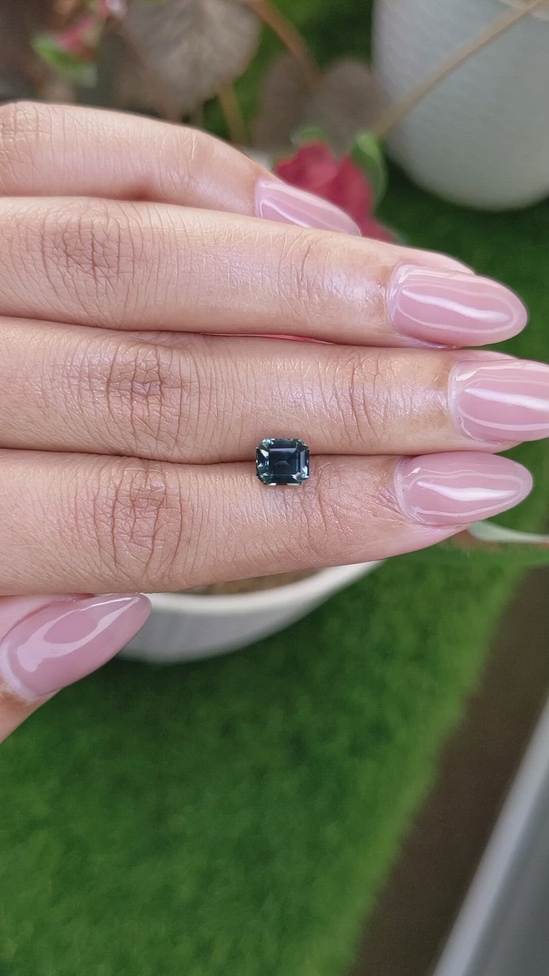 1.71 Ct. Bluish Green Sapphire from Ceylon (Sri Lanka) Size Video