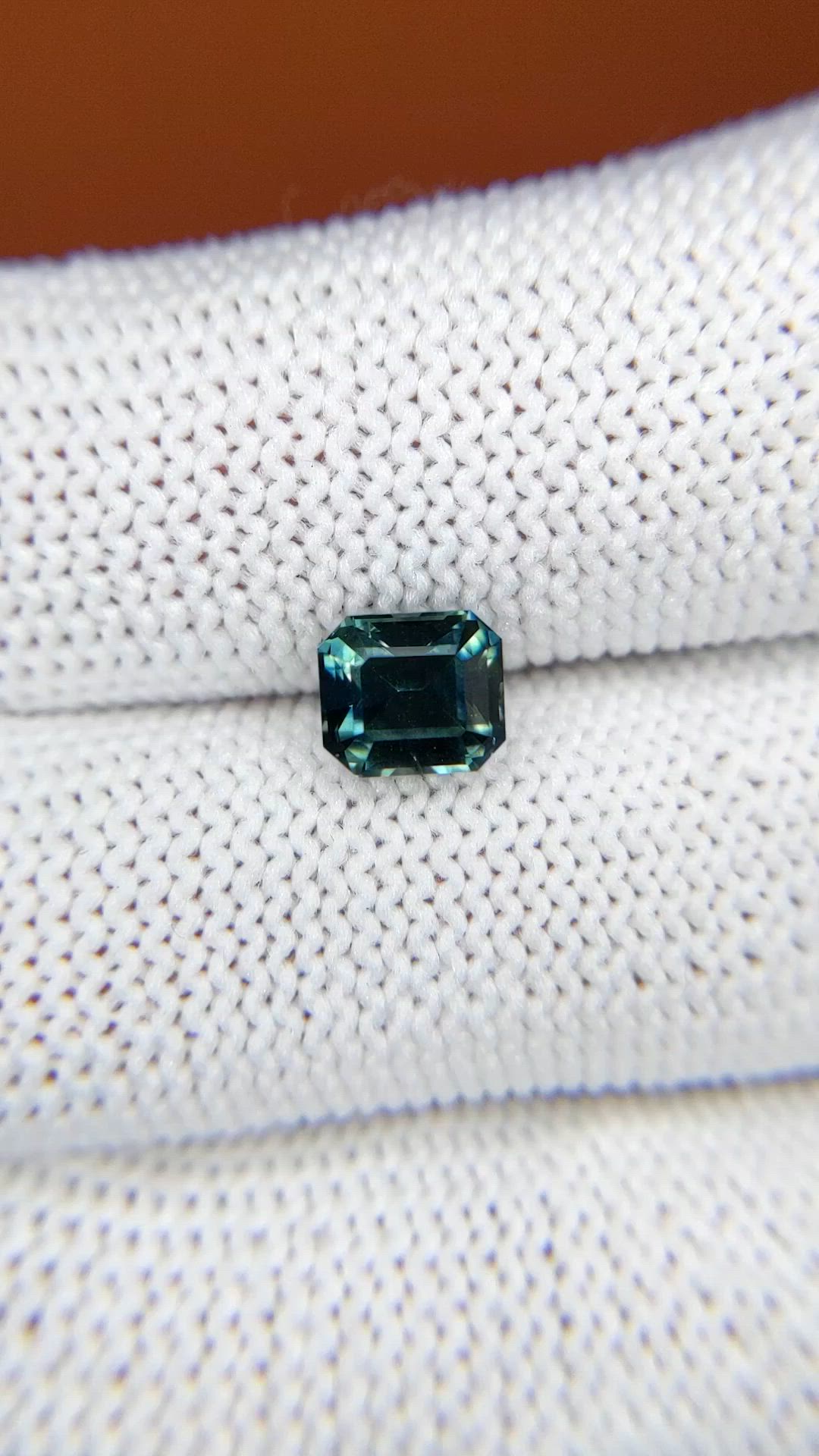 1.71 Ct. Bluish Green Sapphire from Ceylon (Sri Lanka) Size Video