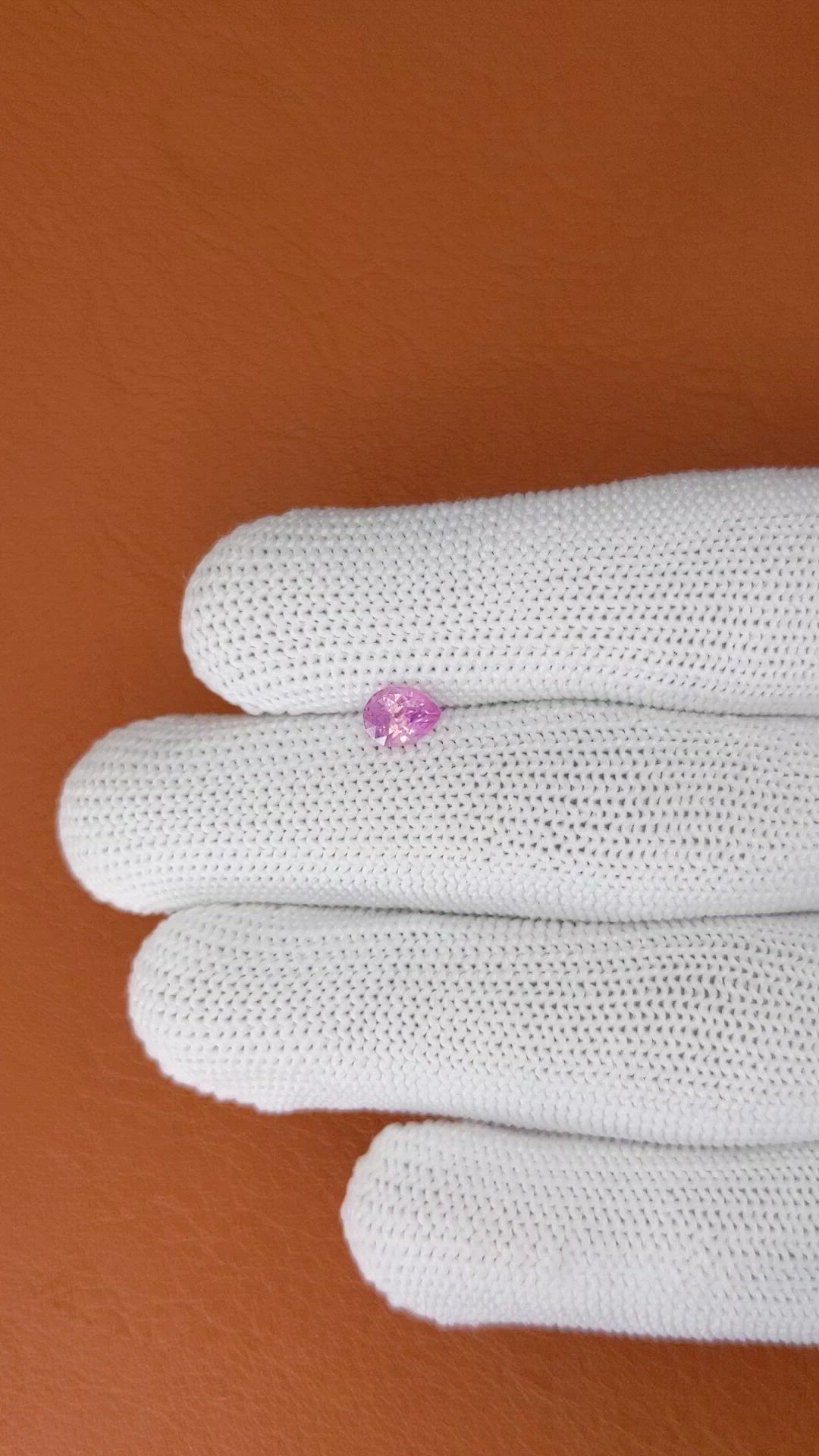 0.70 Ct. Purplish Pink Sapphire from Ceylon (Sri Lanka) Size Video