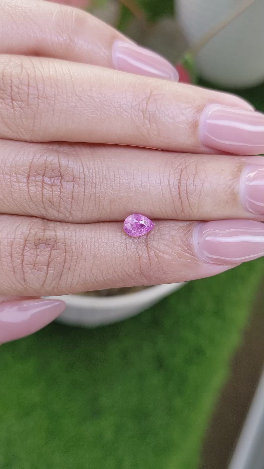 0.70 Ct. Purplish Pink Sapphire from Ceylon (Sri Lanka) Size Video