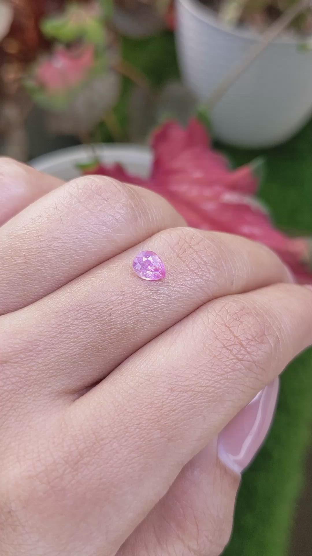 0.70 Ct. Purplish Pink Sapphire from Ceylon (Sri Lanka) Size Video