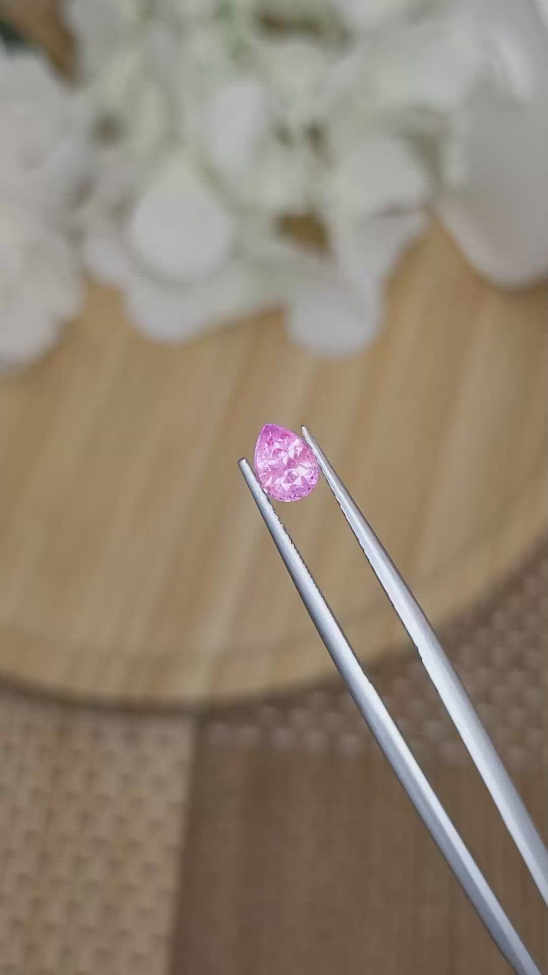 0.70 Ct. Purplish Pink Sapphire from Ceylon (Sri Lanka) Size Video