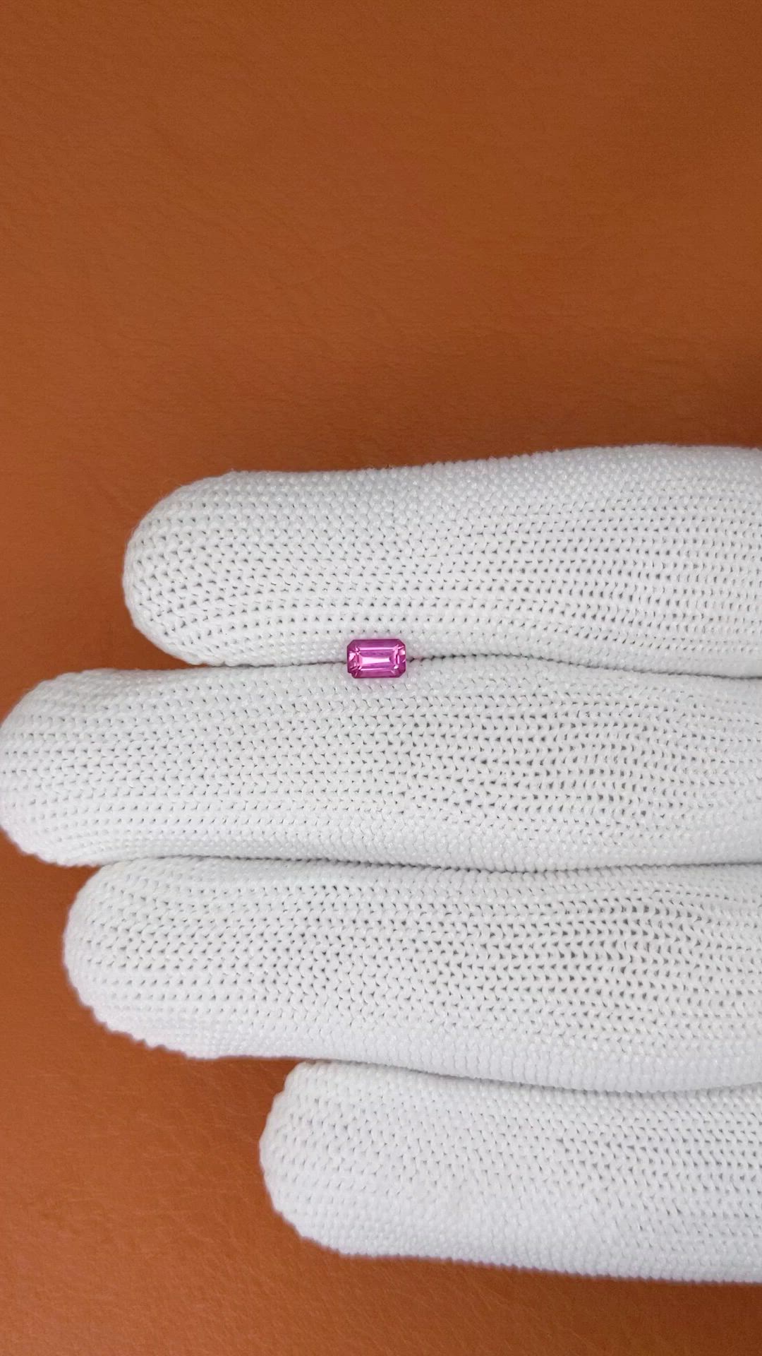 0.41 Ct. Purplish Pink Sapphire from Ceylon (Sri Lanka) Size Video