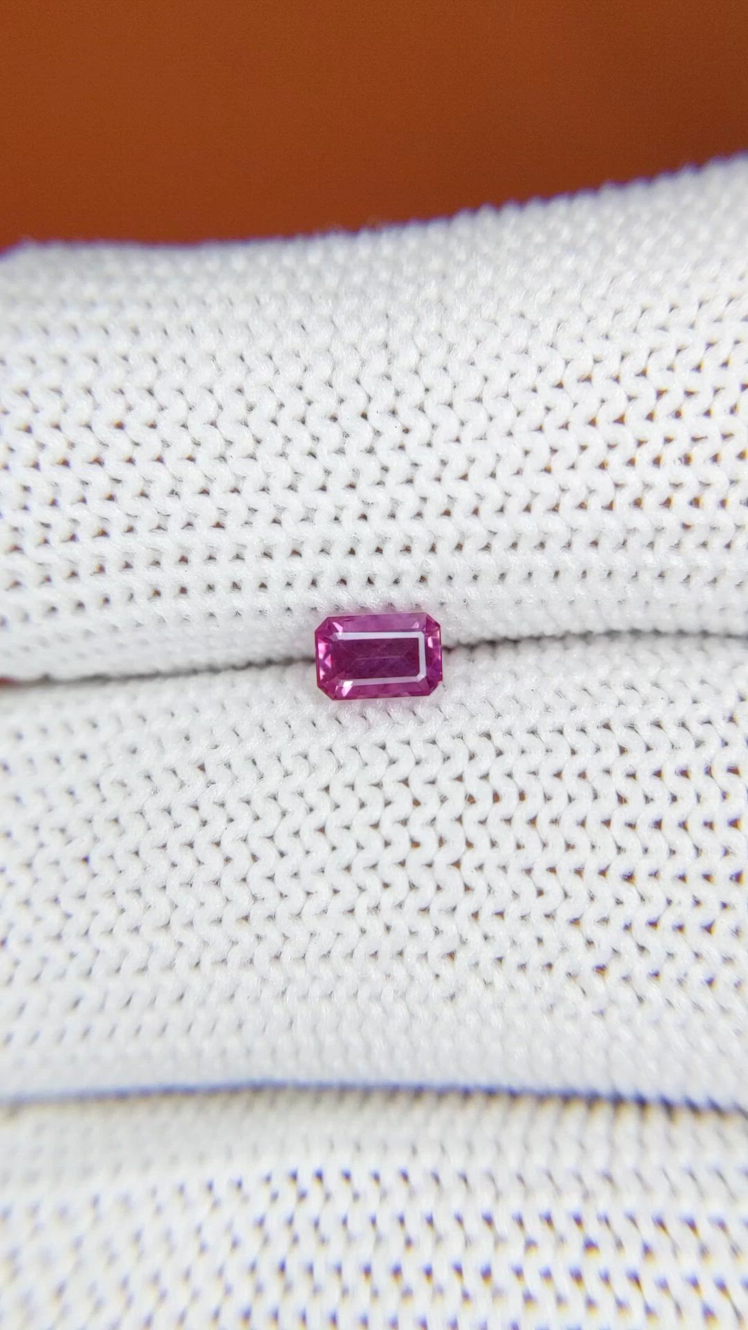 0.41 Ct. Purplish Pink Sapphire from Ceylon (Sri Lanka) Size Video