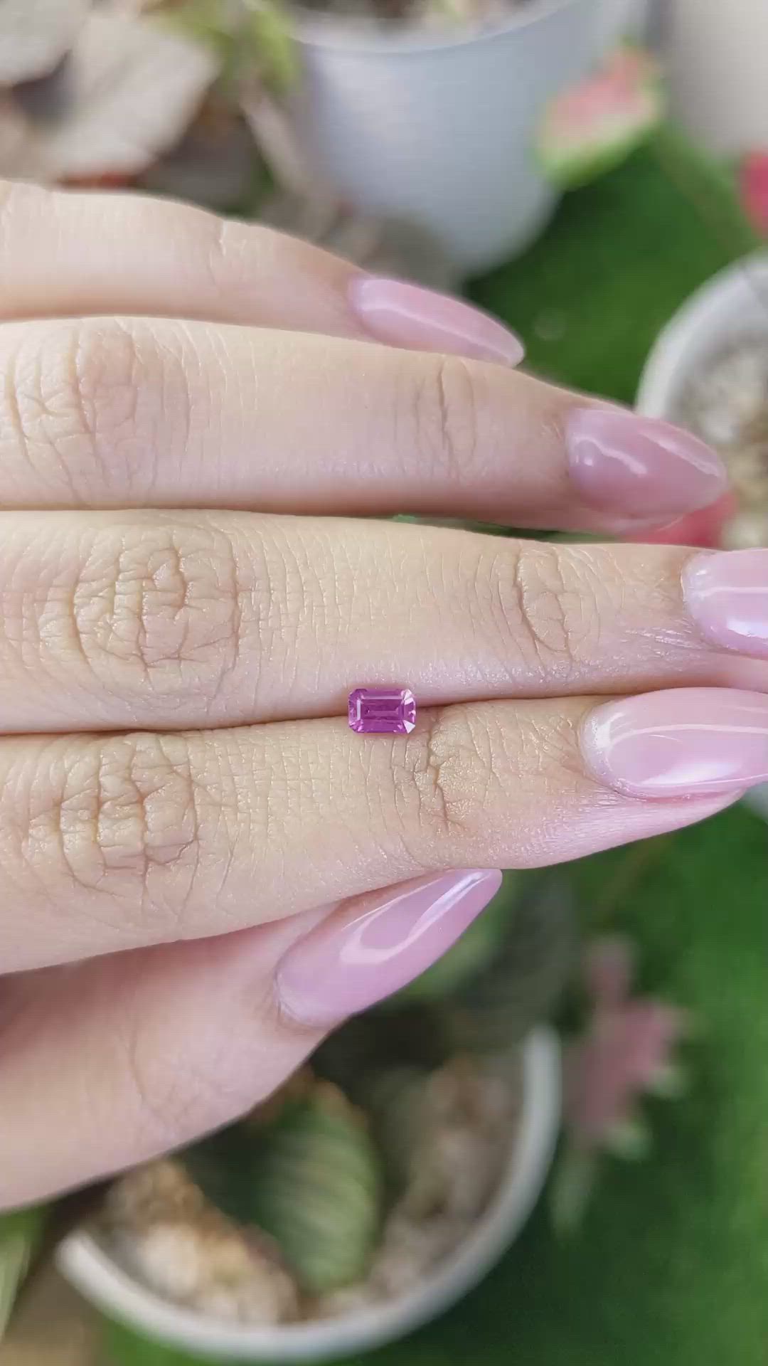 0.41 Ct. Purplish Pink Sapphire from Ceylon (Sri Lanka) Size Video