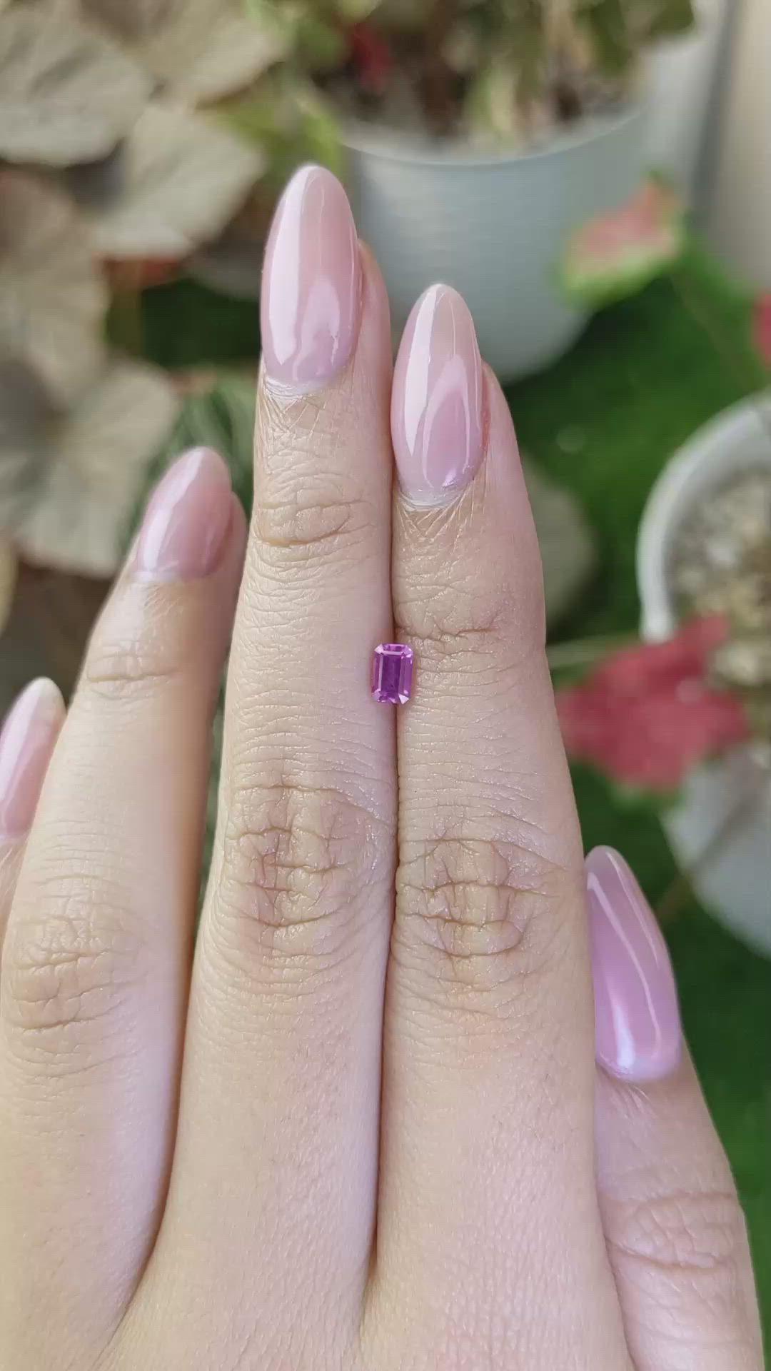 0.41 Ct. Purplish Pink Sapphire from Ceylon (Sri Lanka) Size Video