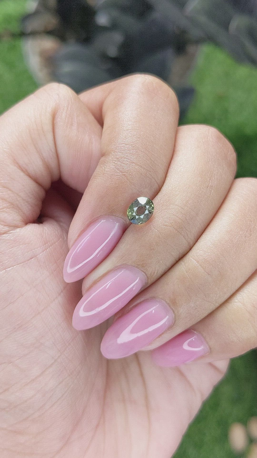 0.95 Ct. Yellowish Green Sapphire from Tanzania Size Video