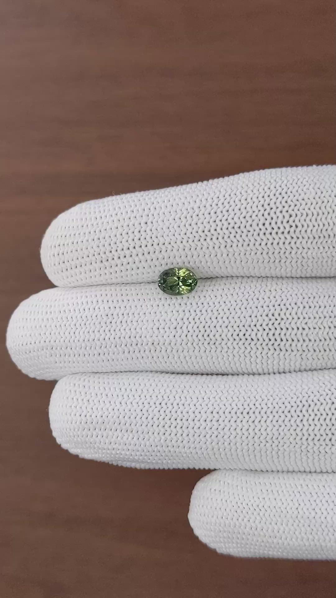 1.32 Ct. Yellowish Green Sapphire from Tanzania Size Video