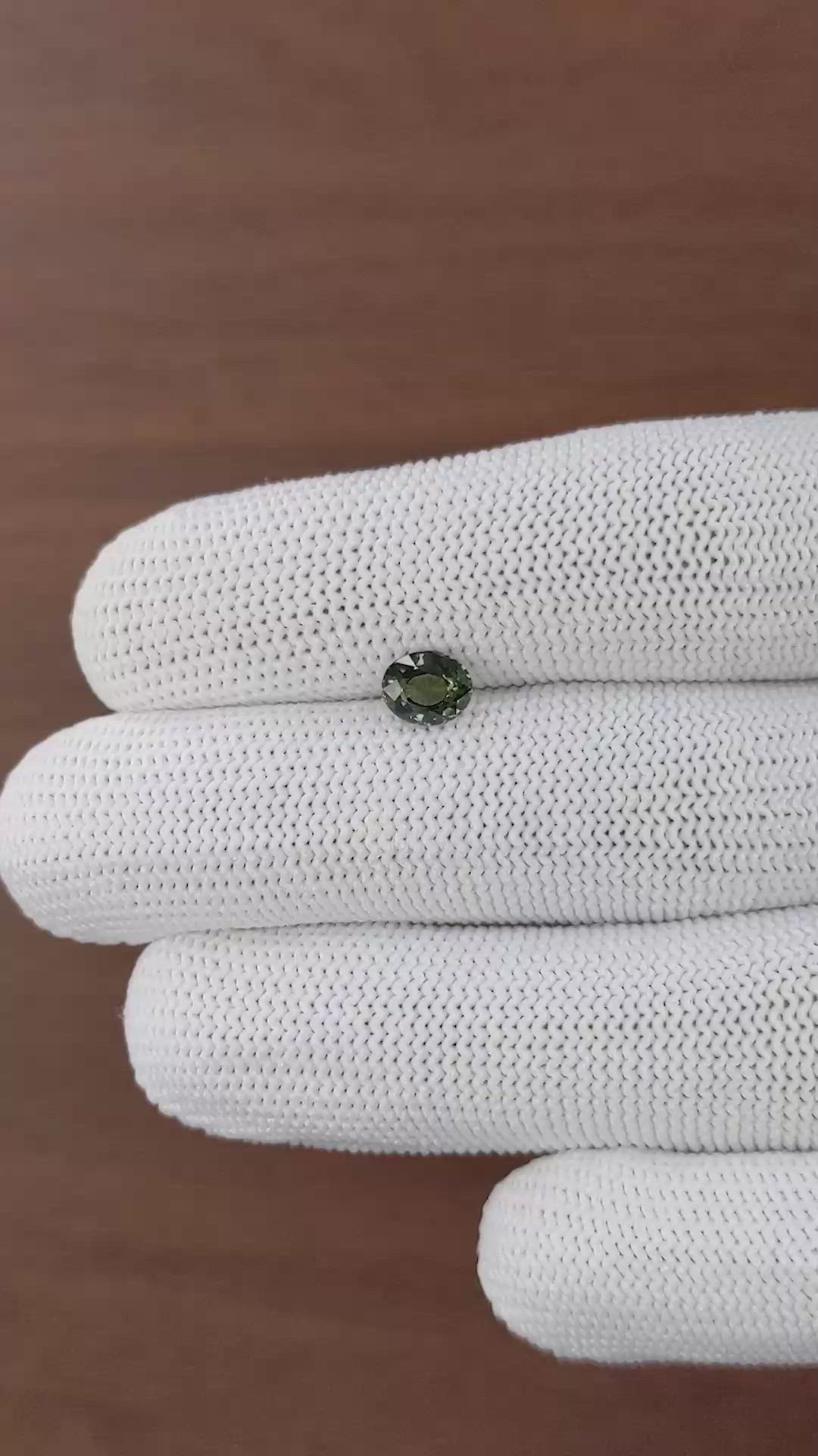 1.03 Ct. Yellowish Green Sapphire from Tanzania Size Video