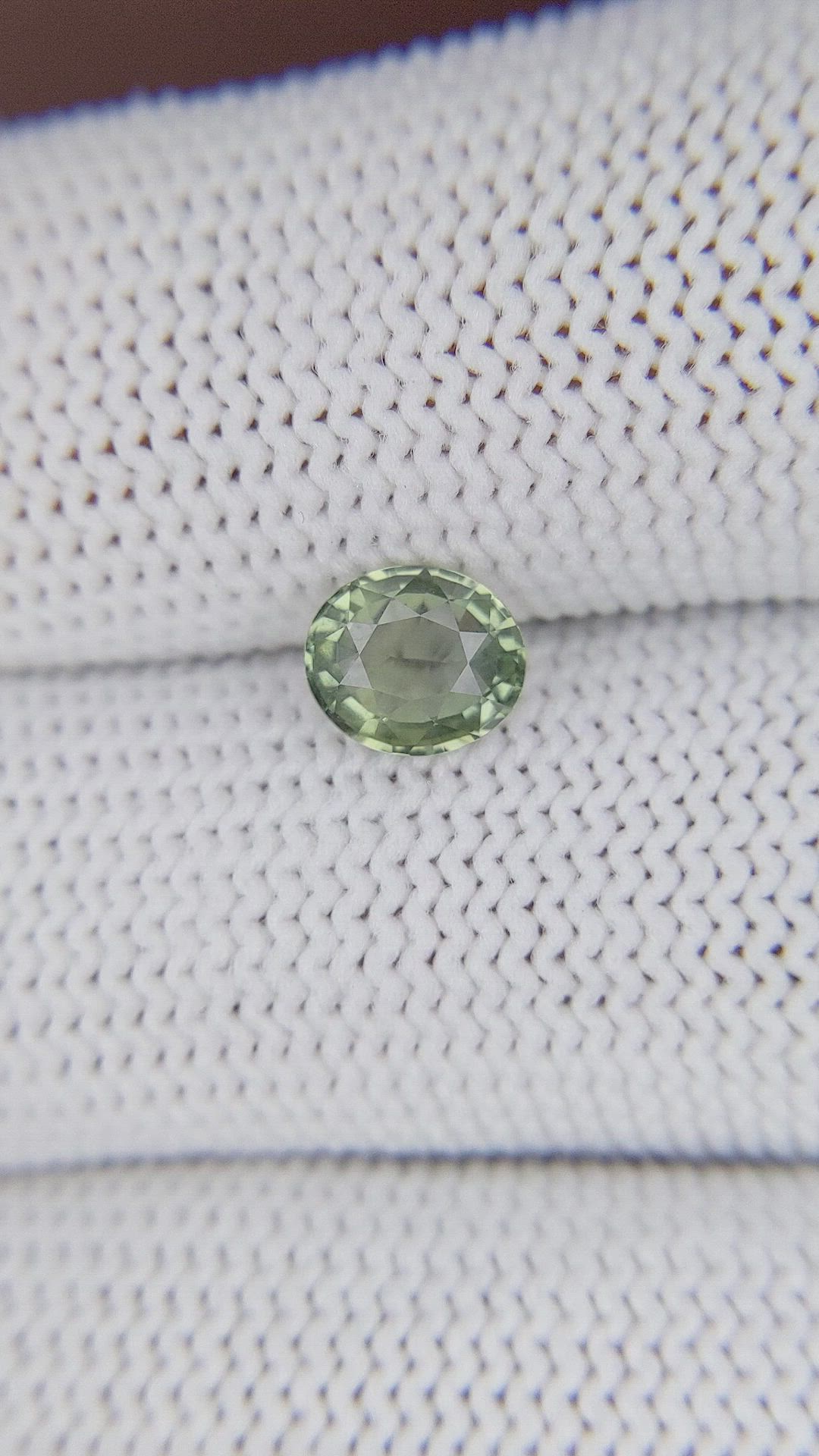 1.04 Ct. Yellowish Green Sapphire from Tanzania Size Video