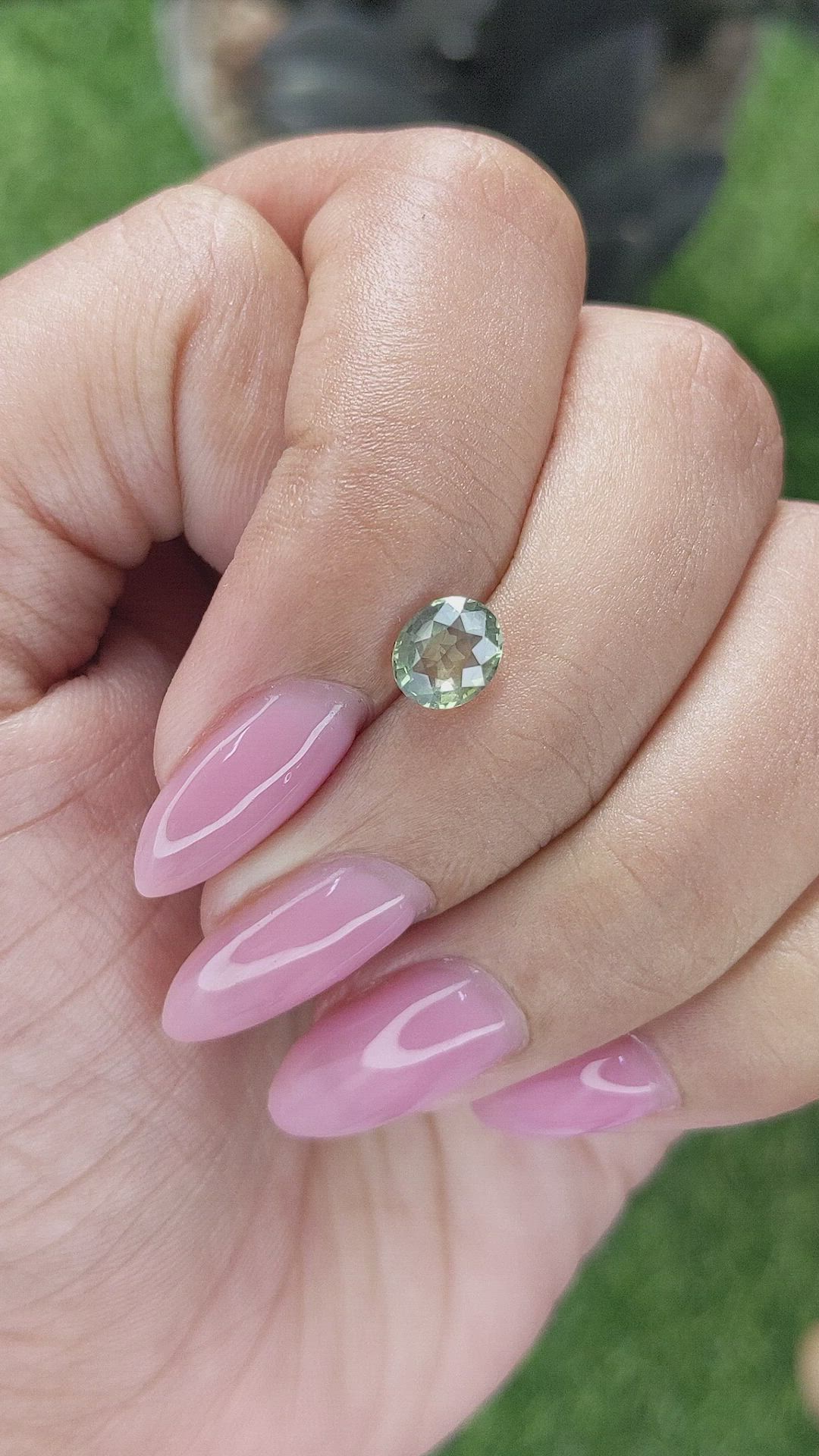 1.04 Ct. Yellowish Green Sapphire from Tanzania Size Video