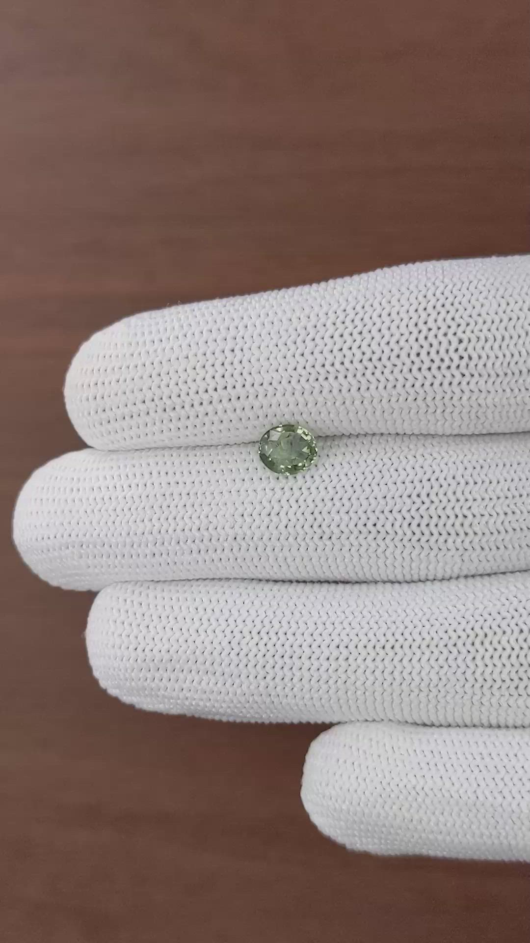 1.04 Ct. Yellowish Green Sapphire from Tanzania Size Video