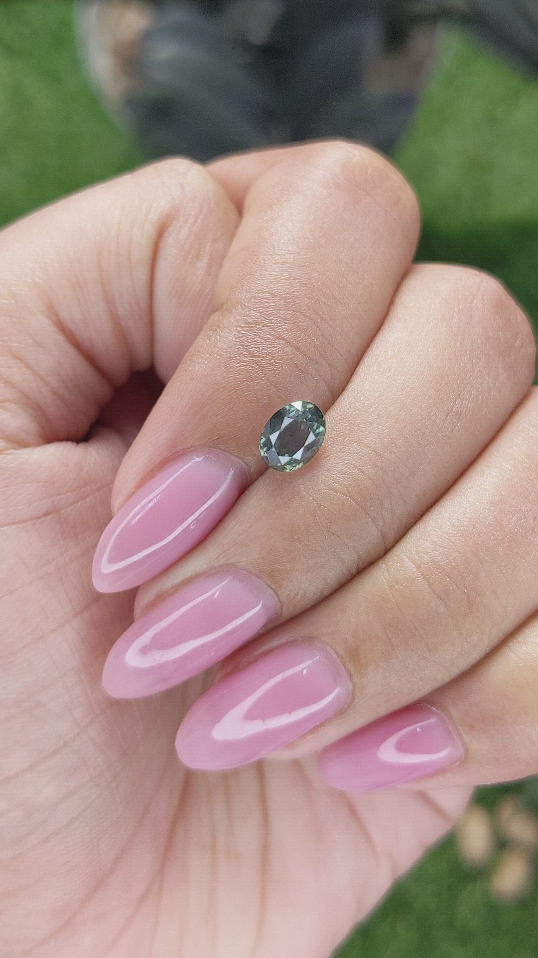 1.21 Ct. Bluish Green Sapphire from Tanzania Size Video