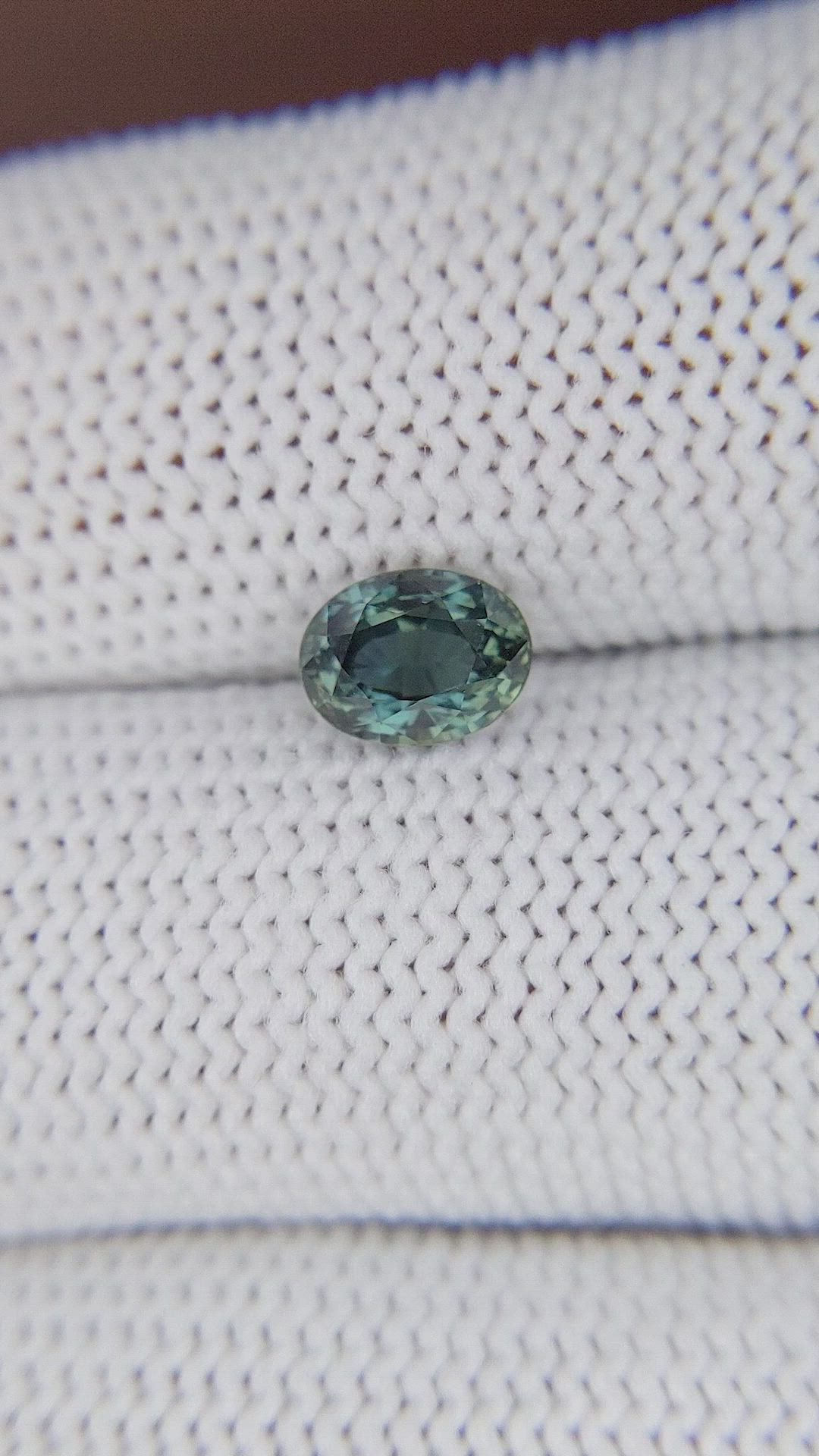 1.21 Ct. Bluish Green Sapphire from Tanzania Size Video