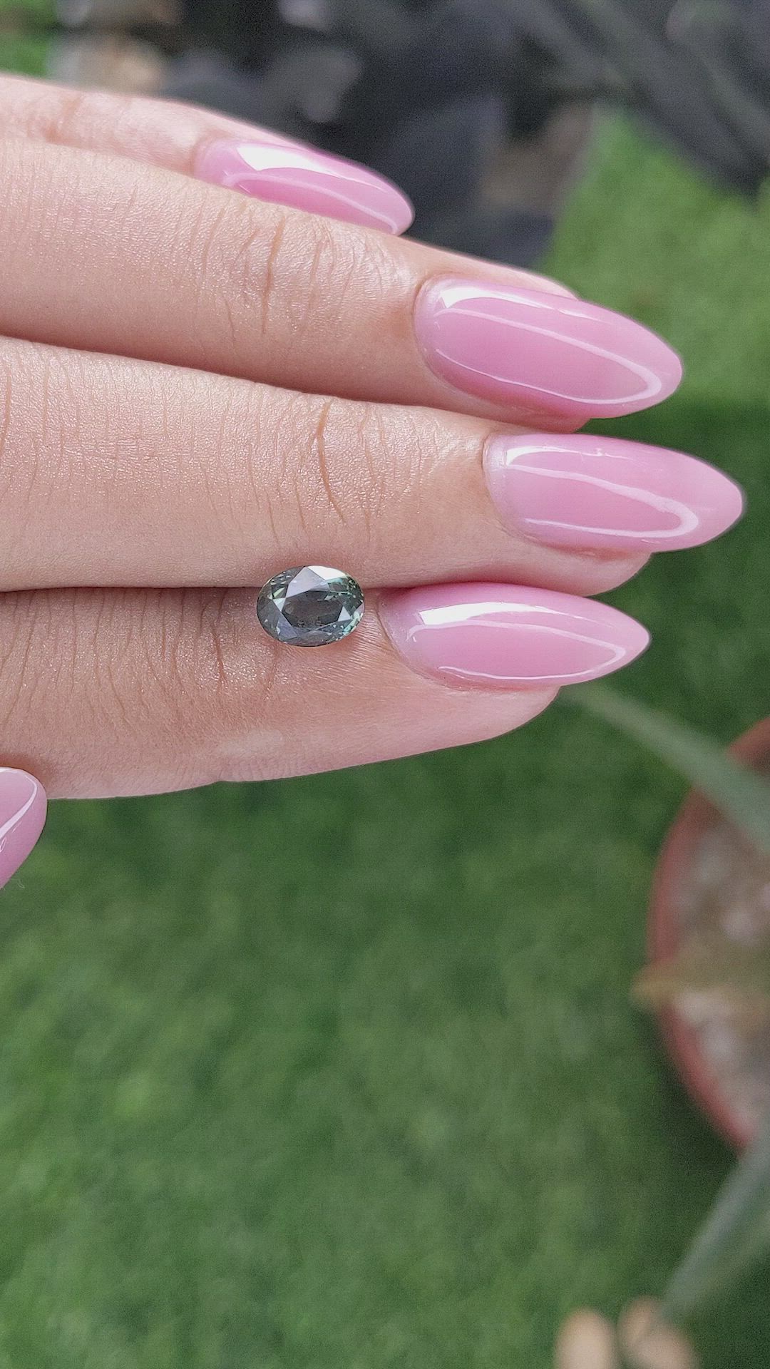 1.21 Ct. Bluish Green Sapphire from Tanzania Size Video