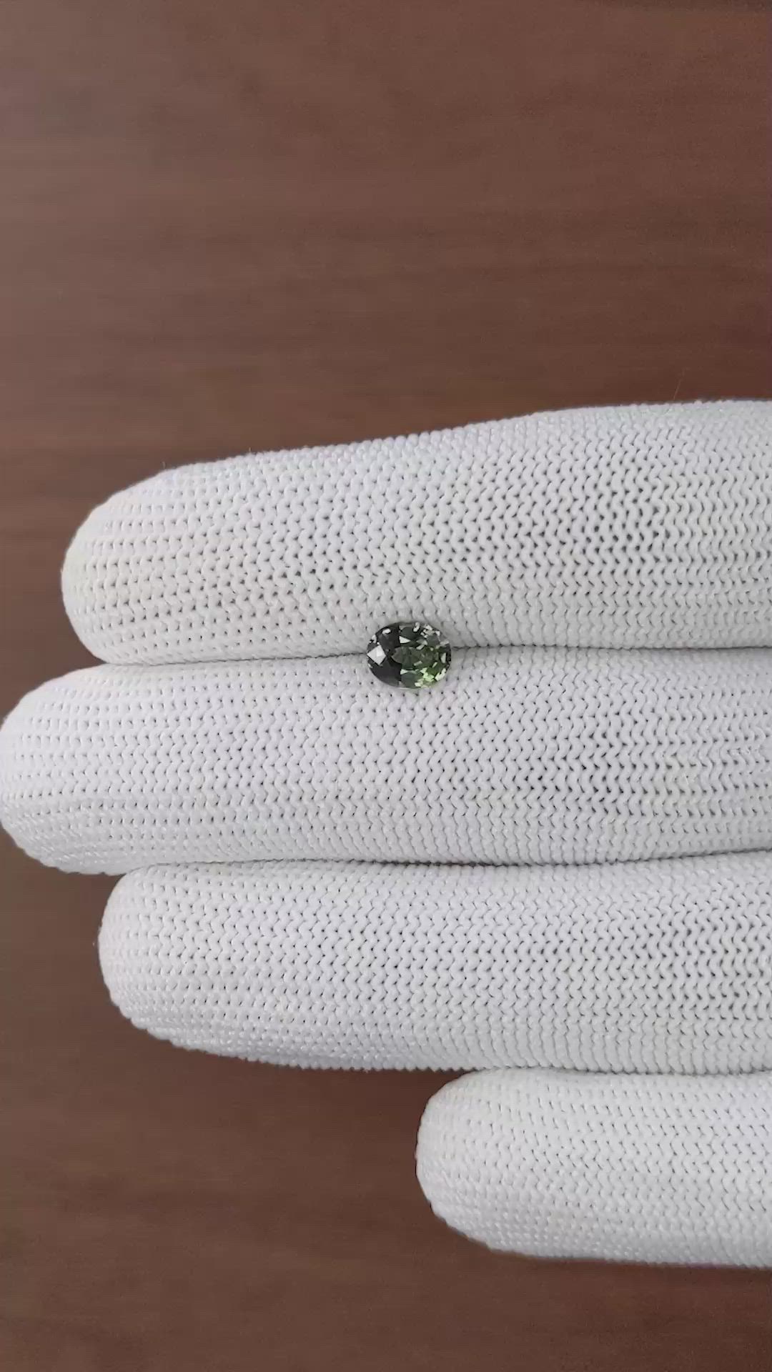 1.05 Ct. Yellowish Green Sapphire from Tanzania Size Video