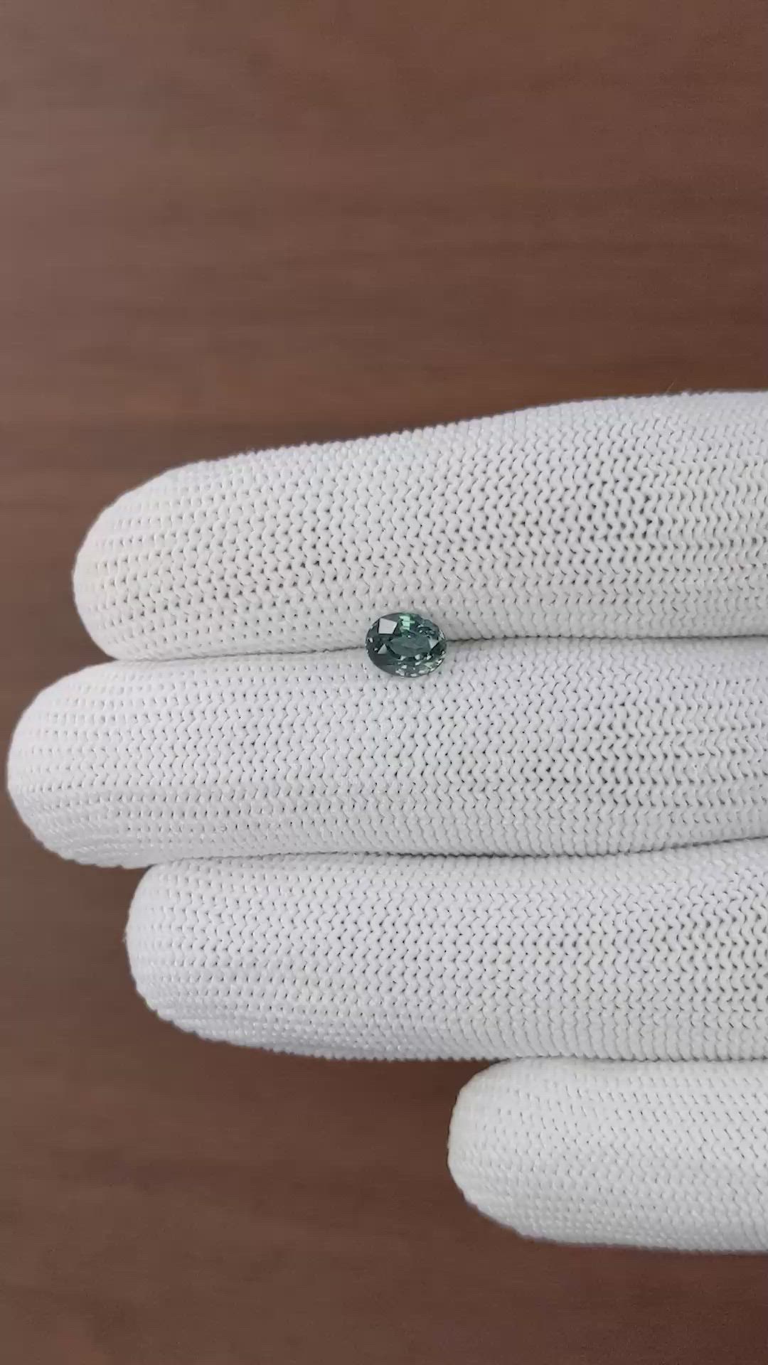 1.03 Ct. Bluish Green Sapphire from Tanzania Size Video