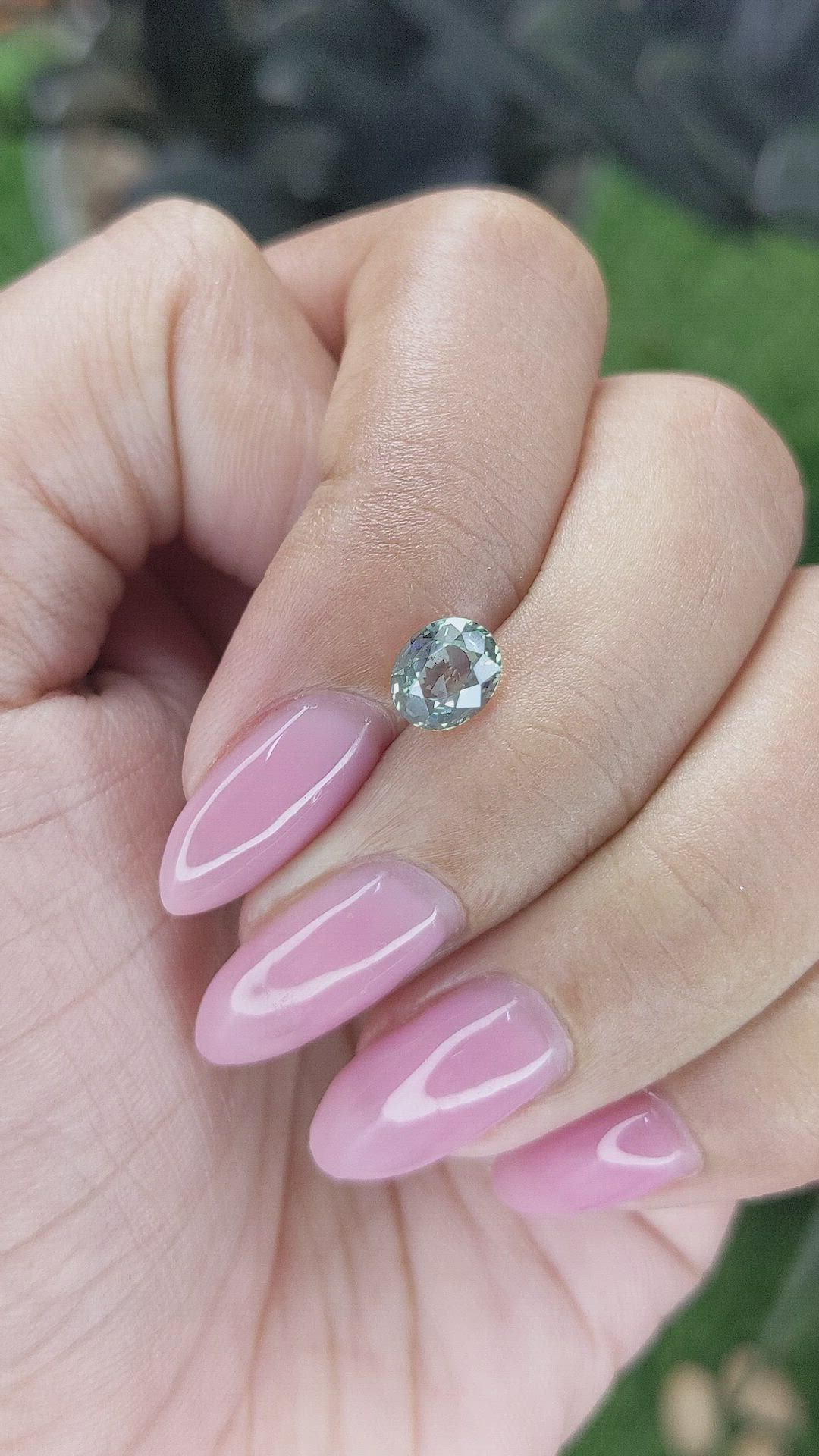 1.10 Ct. Bluish Green Sapphire from Tanzania Size Video