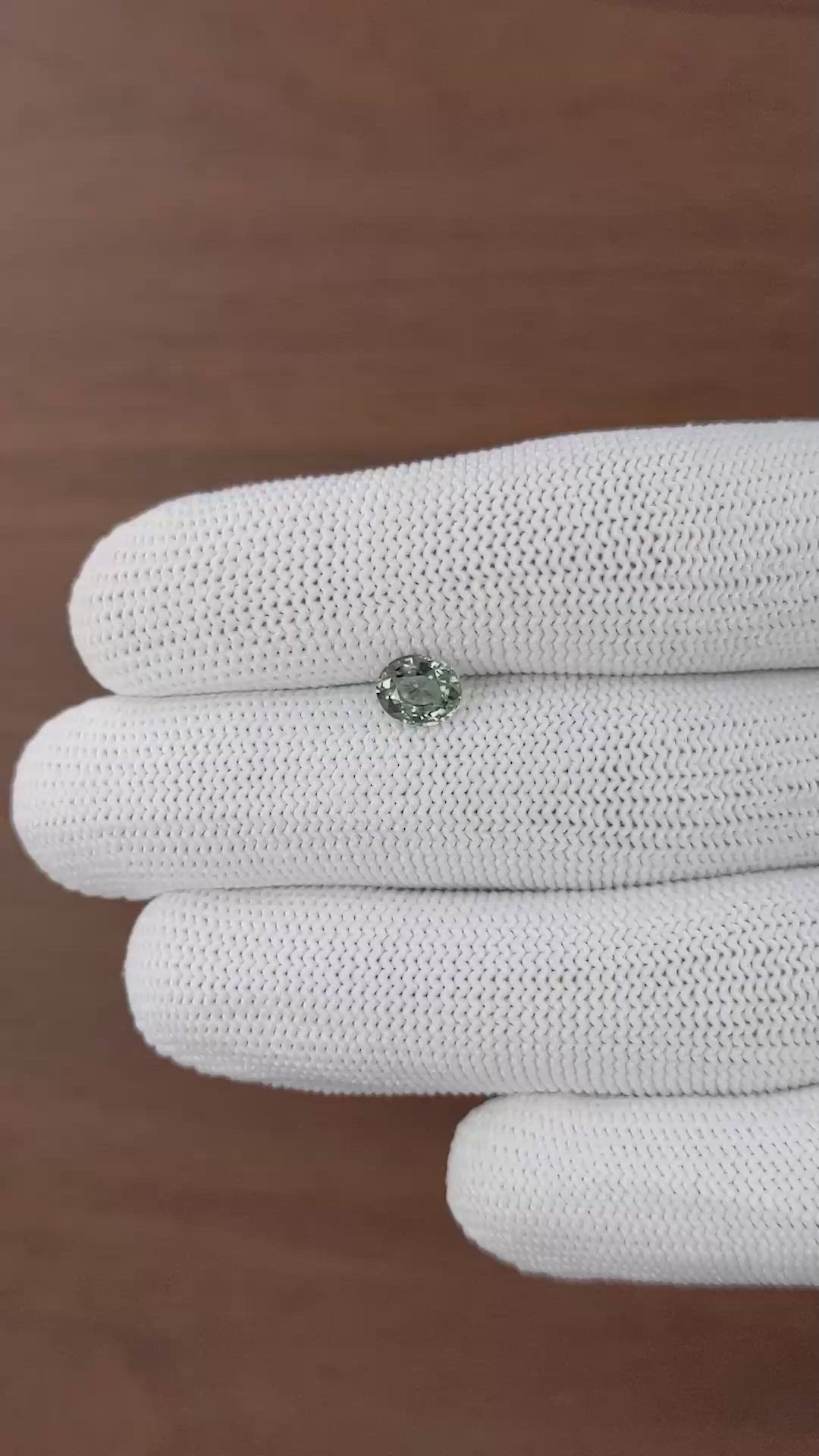 1.10 Ct. Bluish Green Sapphire from Tanzania Size Video