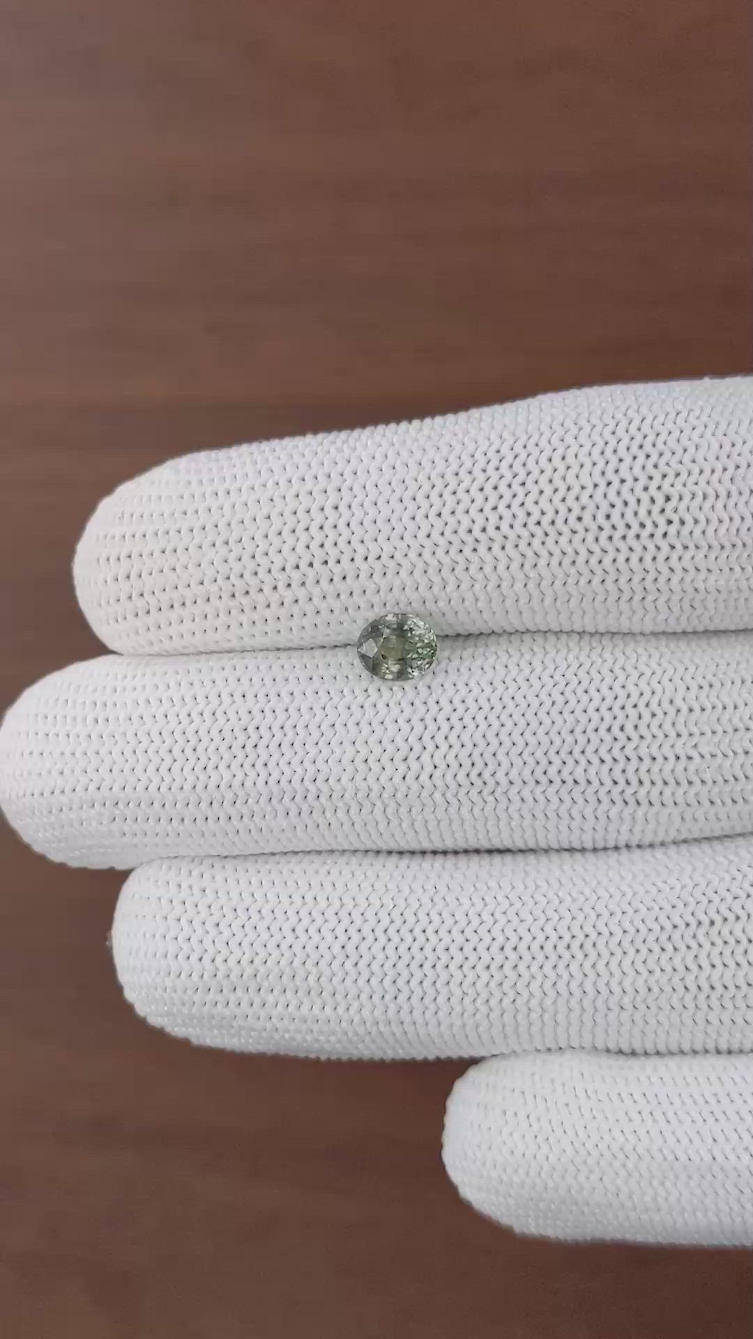 1.05 Ct. Yellowish Green Sapphire from Tanzania Size Video