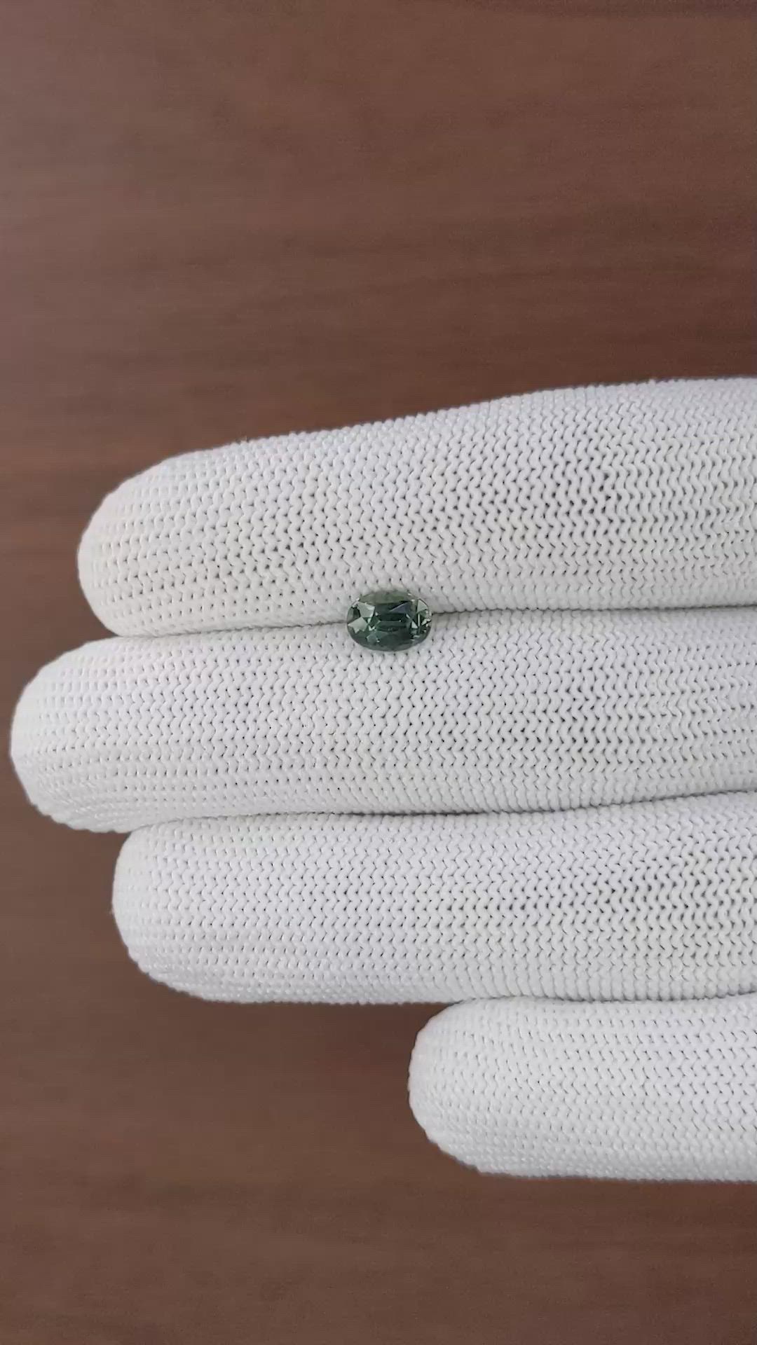 1.24 Ct. Bluish Green Sapphire from Tanzania Size Video