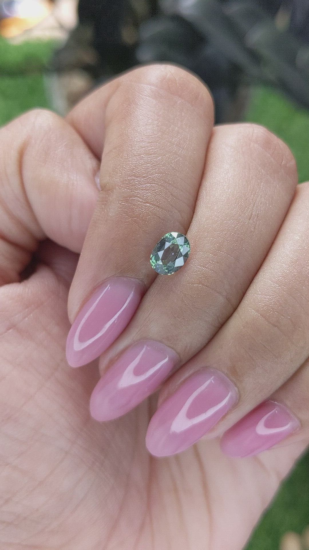 1.05 Ct. Bluish Green Sapphire from Tanzania Size Video