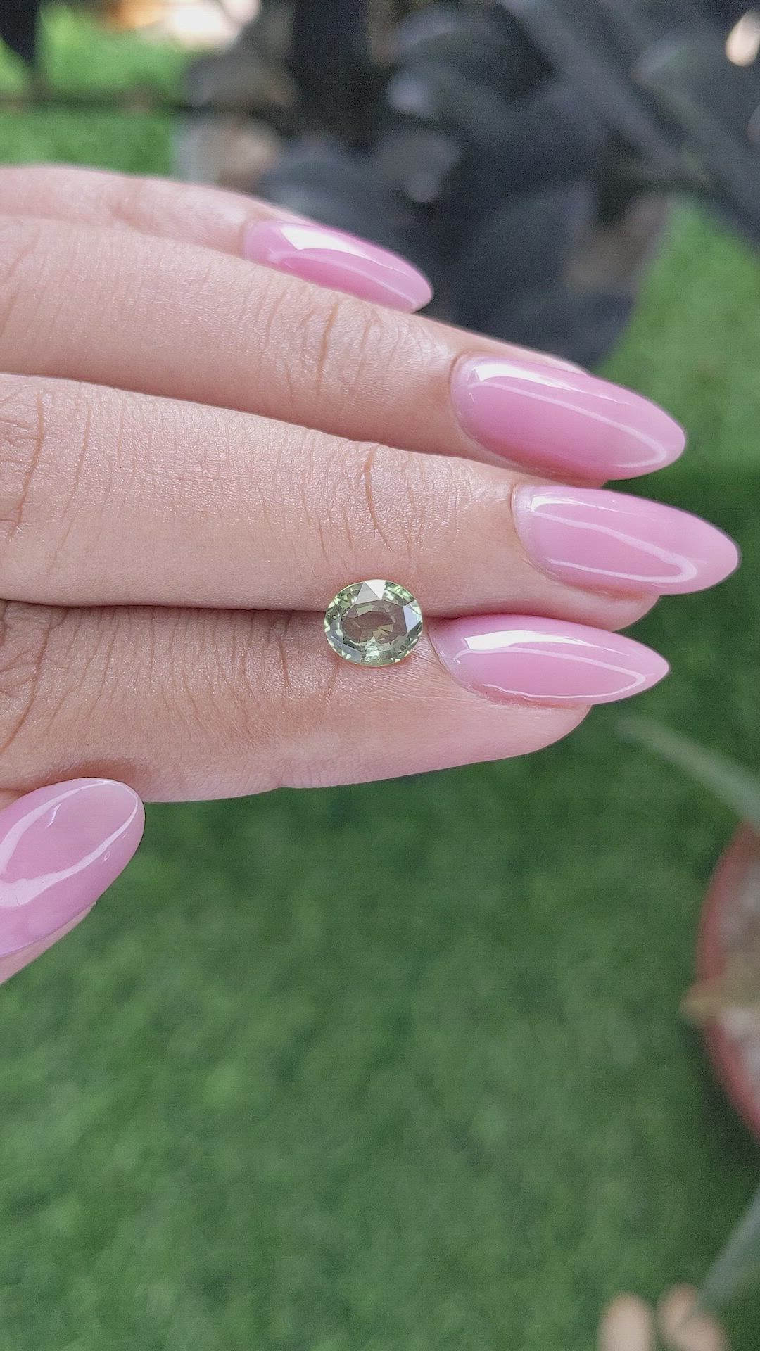 1.10 Ct. Yellowish Green Sapphire from Tanzania Size Video