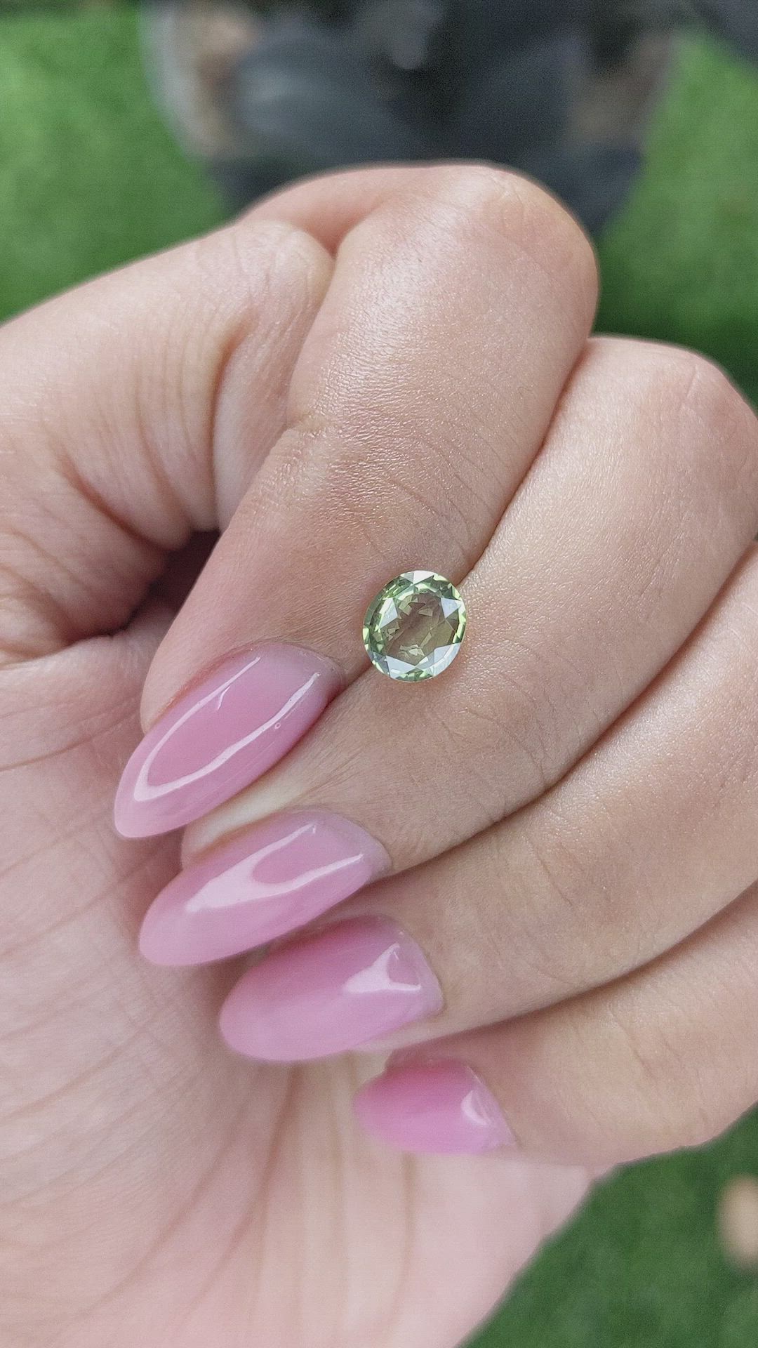 1.10 Ct. Yellowish Green Sapphire from Tanzania Size Video