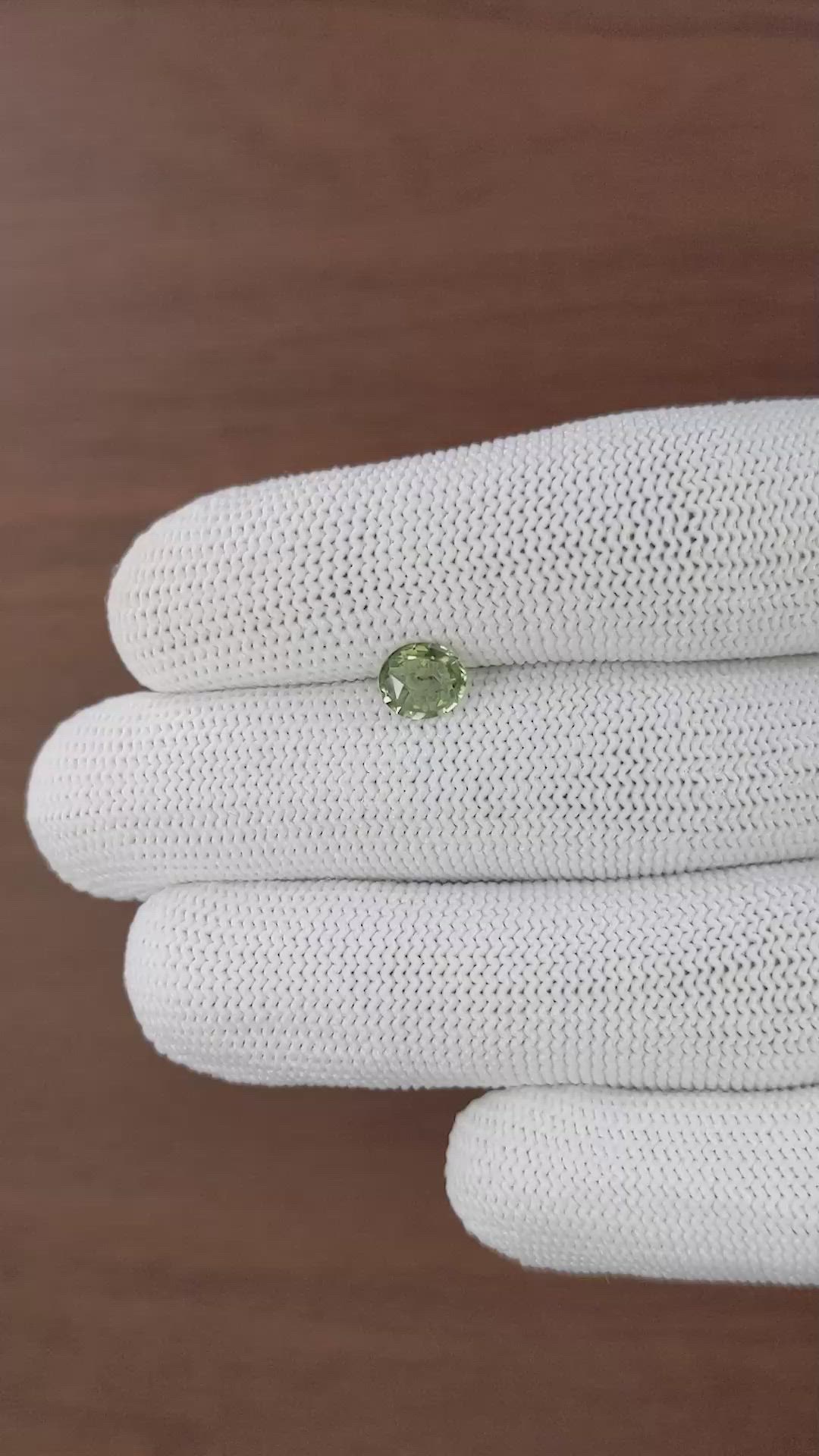 1.10 Ct. Yellowish Green Sapphire from Tanzania Size Video