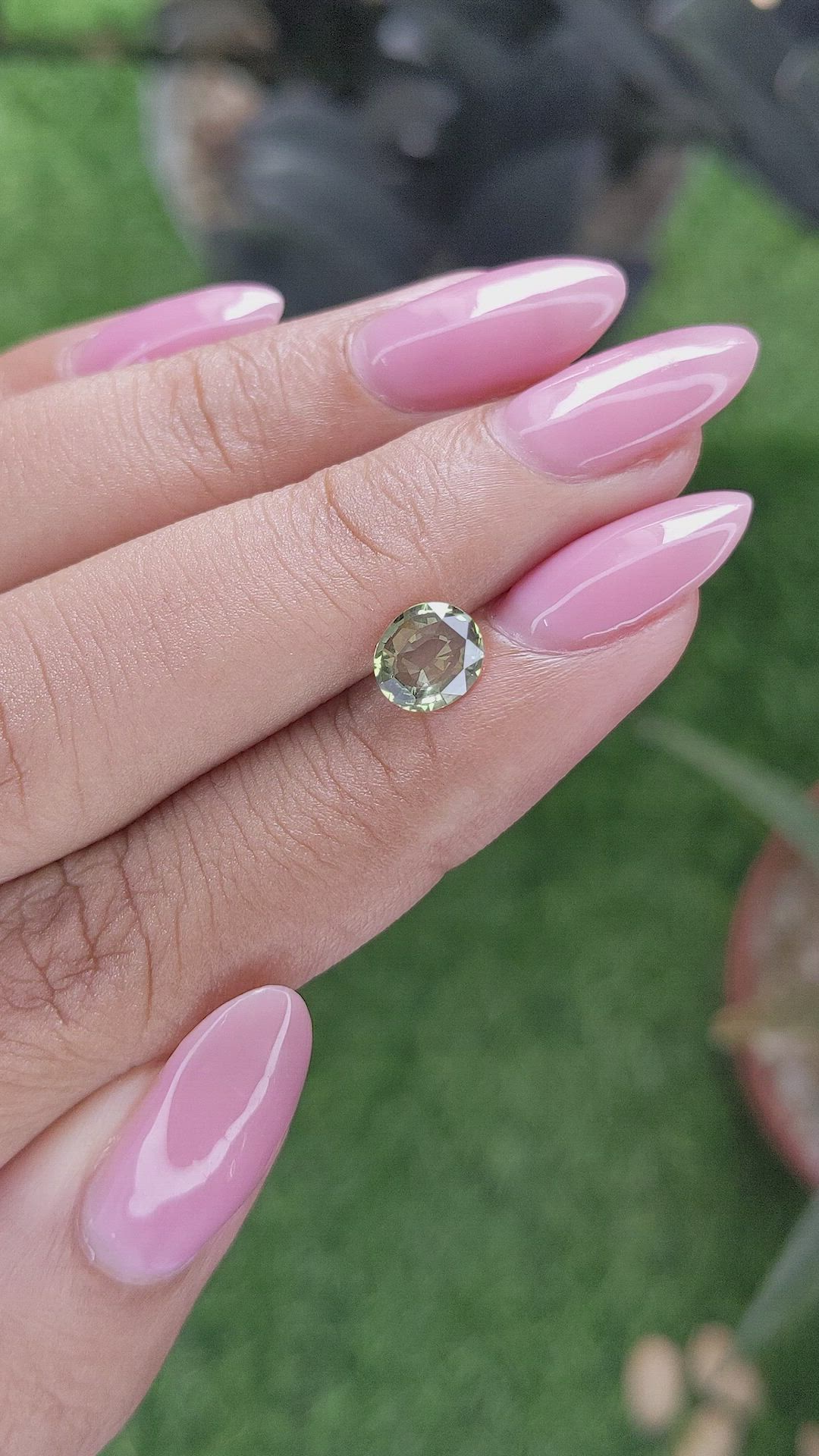 1.10 Ct. Yellowish Green Sapphire from Tanzania Size Video