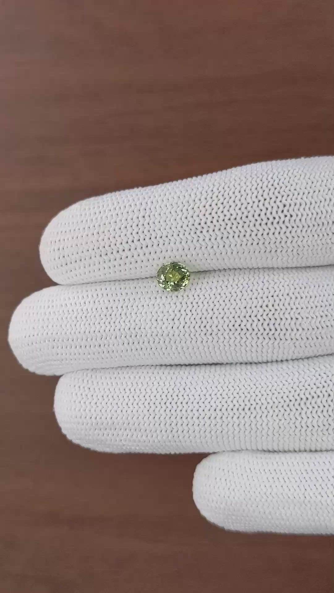 1.08 Ct. Yellowish Green Sapphire from Tanzania Size Video