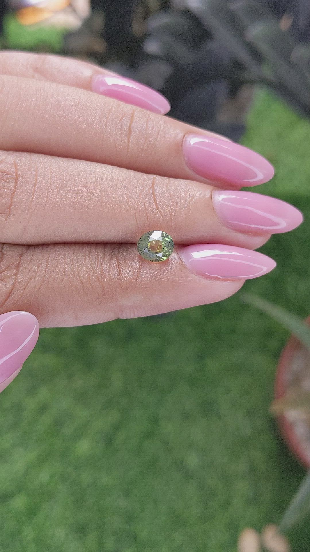 1.08 Ct. Yellowish Green Sapphire from Tanzania Size Video