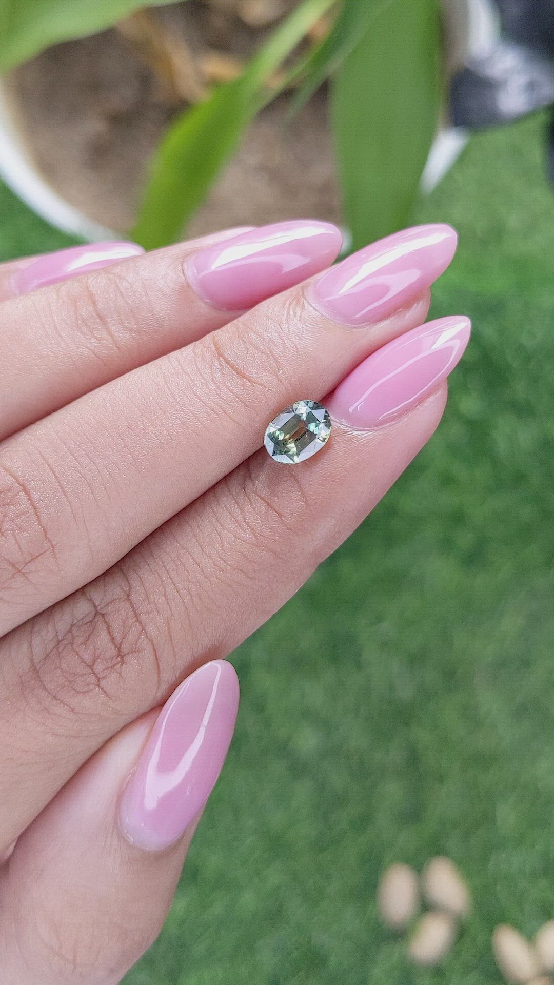 1.29 Ct. Yellowish Green Sapphire from Tanzania Size Video