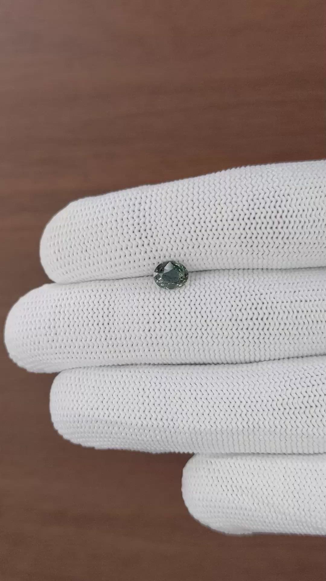 0.98 Ct. Bluish Green Sapphire from Tanzania Size Video