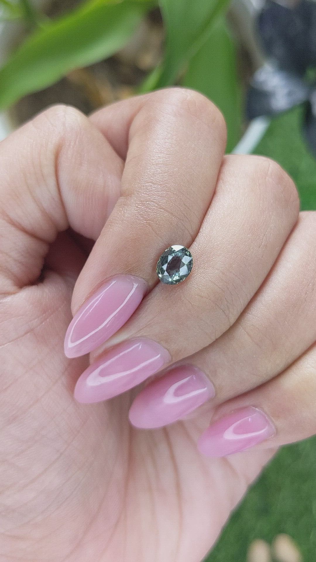 0.98 Ct. Bluish Green Sapphire from Tanzania Size Video