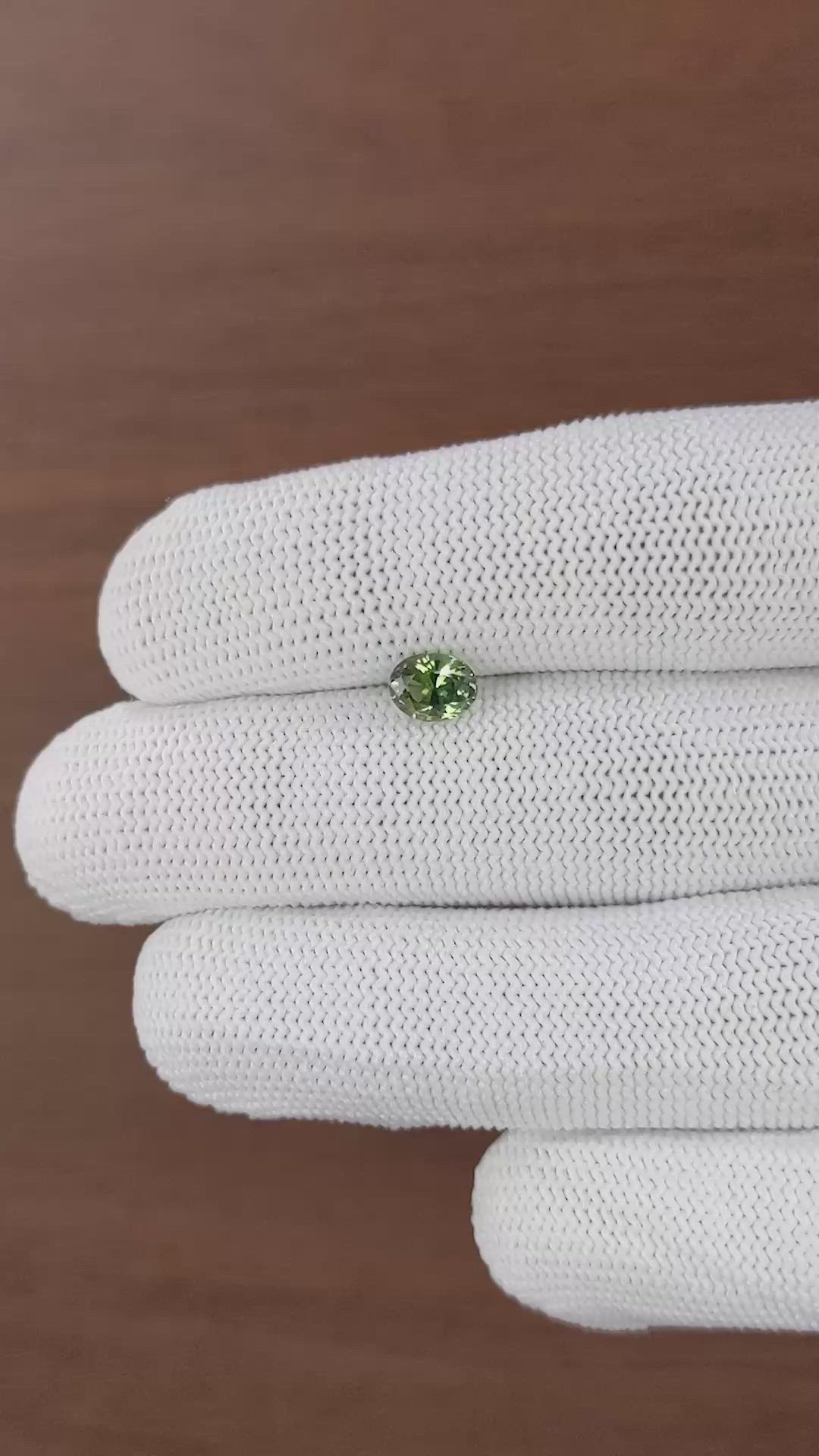 1.14 Ct. Yellowish Green Sapphire from Tanzania Size Video