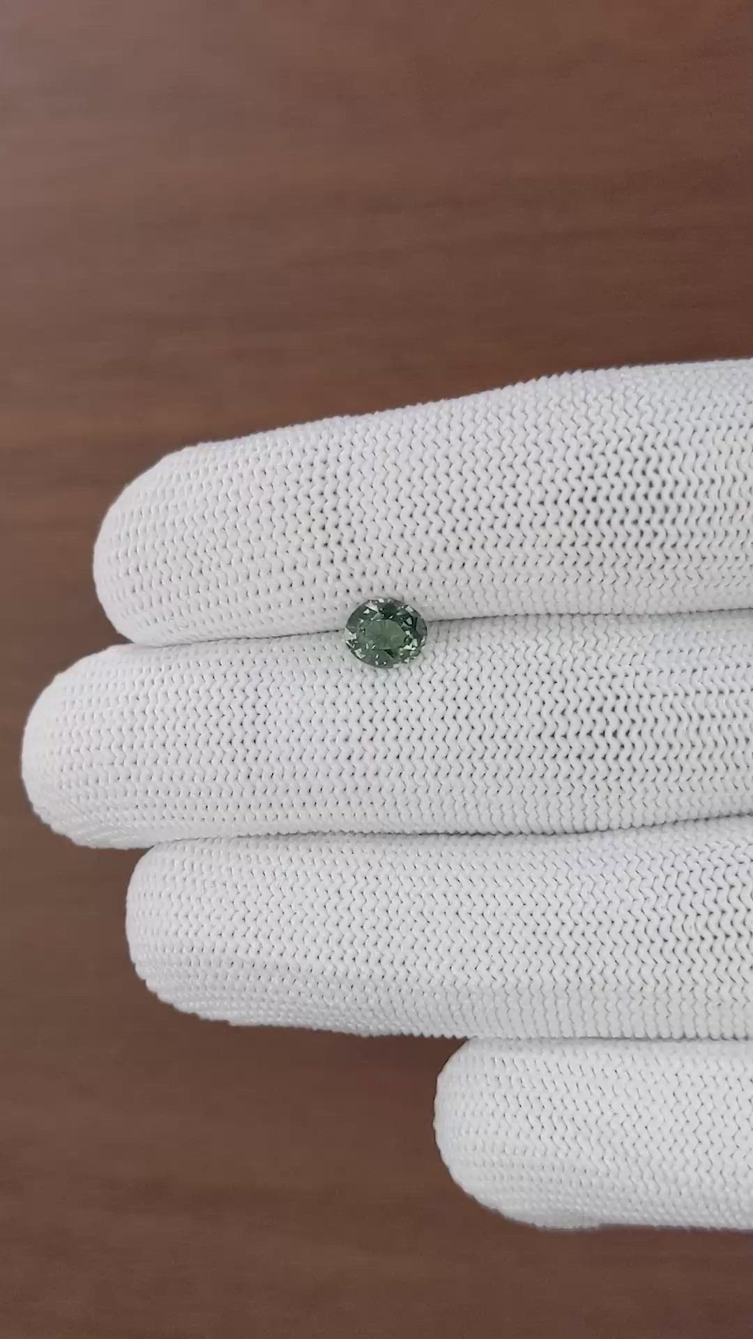 1.01 Ct. Bluish Green Sapphire from Tanzania Size Video
