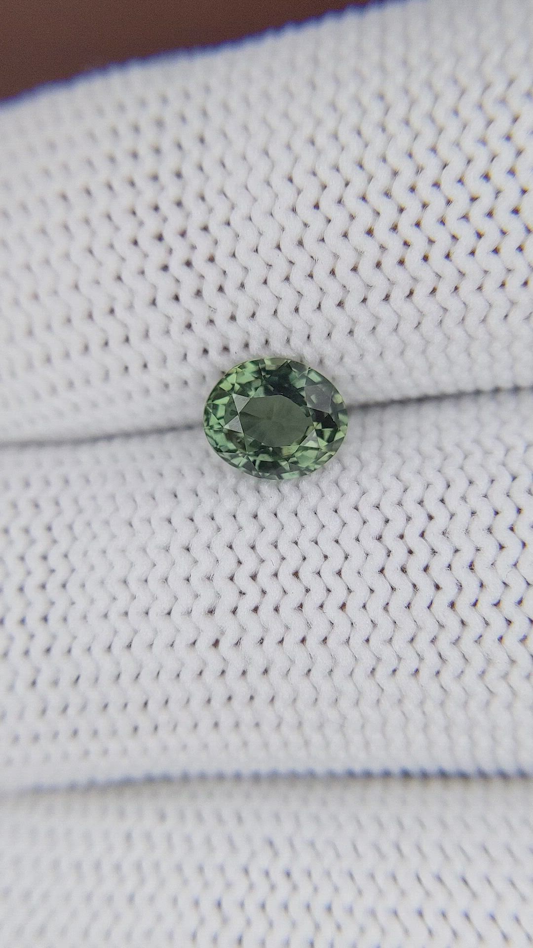 1.01 Ct. Bluish Green Sapphire from Tanzania Size Video