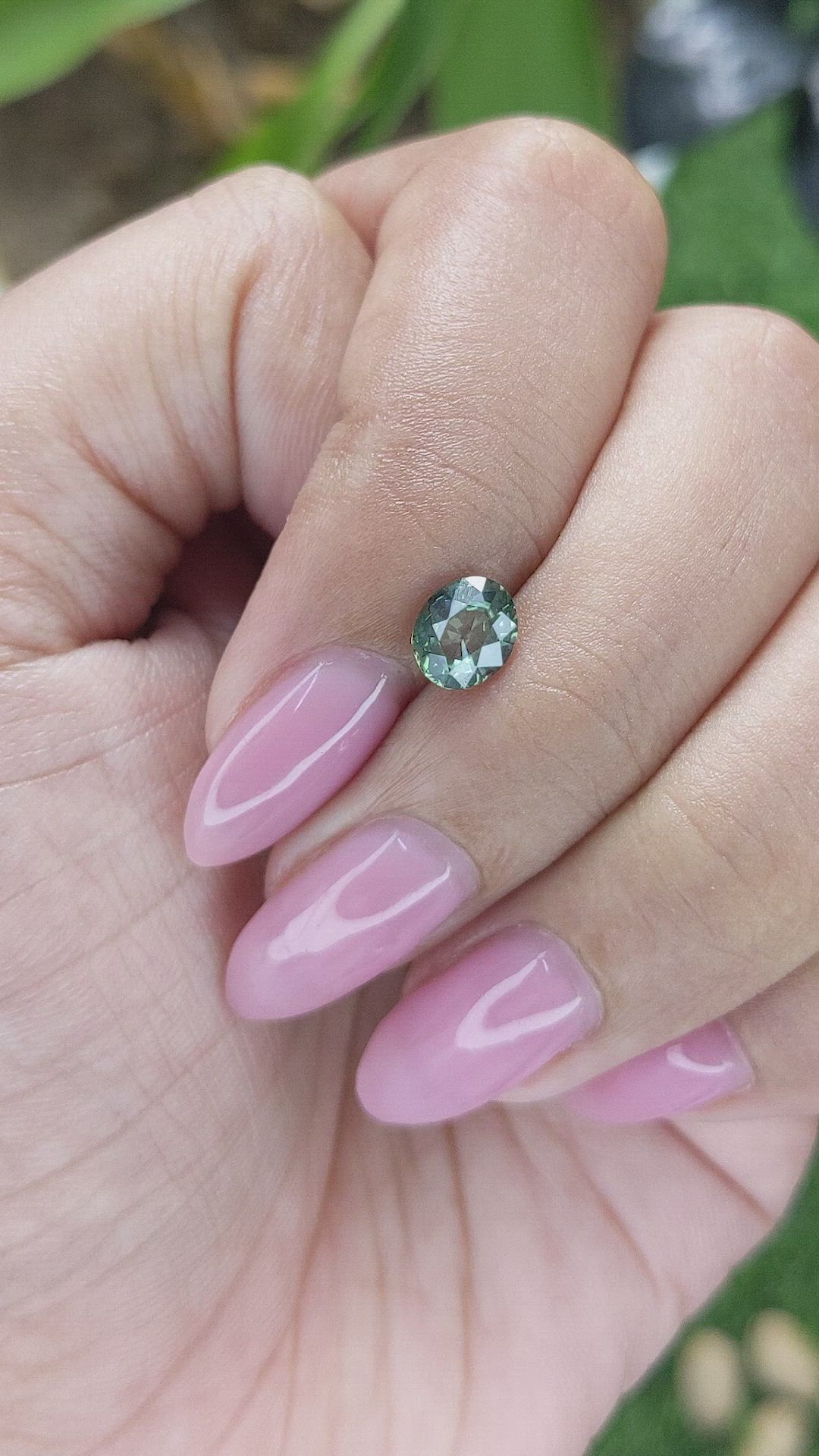 1.01 Ct. Bluish Green Sapphire from Tanzania Size Video