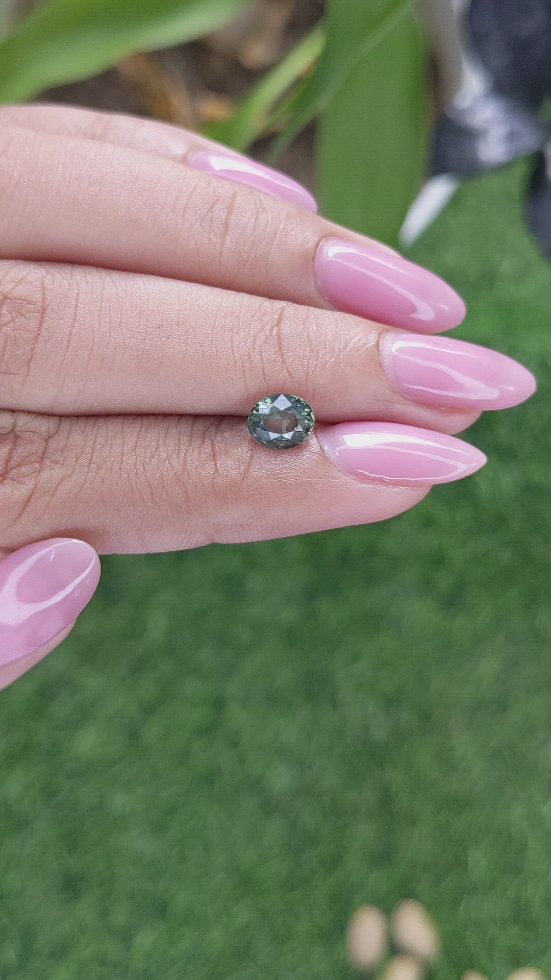 1.01 Ct. Bluish Green Sapphire from Tanzania Size Video