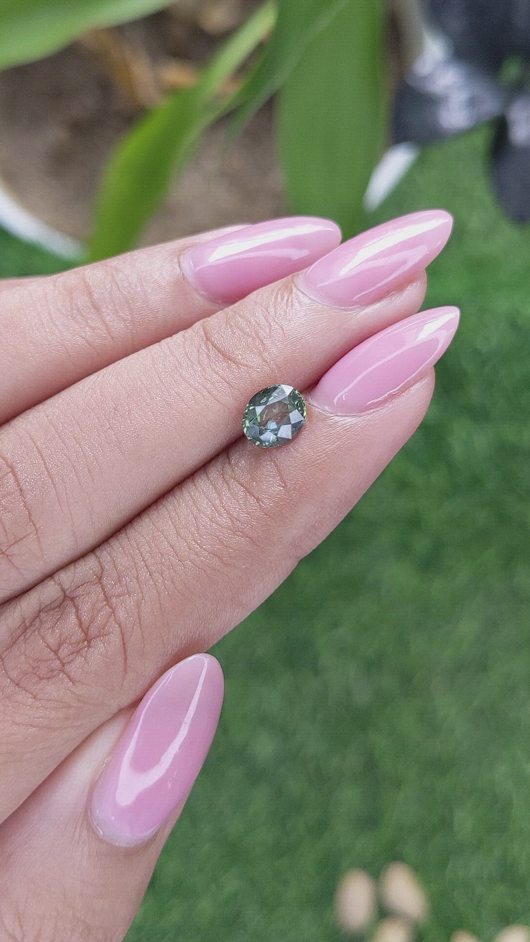 1.01 Ct. Bluish Green Sapphire from Tanzania Size Video