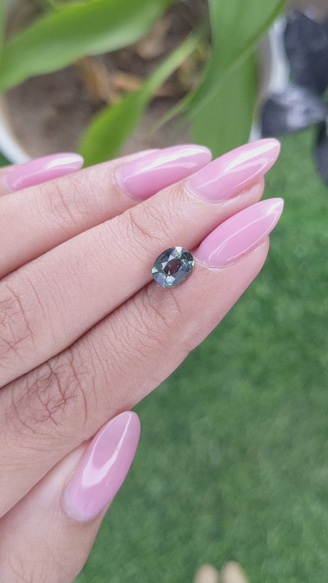1.35 Ct. Bluish Green Sapphire from Tanzania Size Video