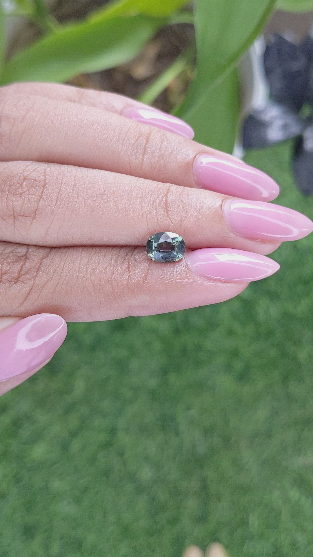 1.35 Ct. Bluish Green Sapphire from Tanzania Size Video