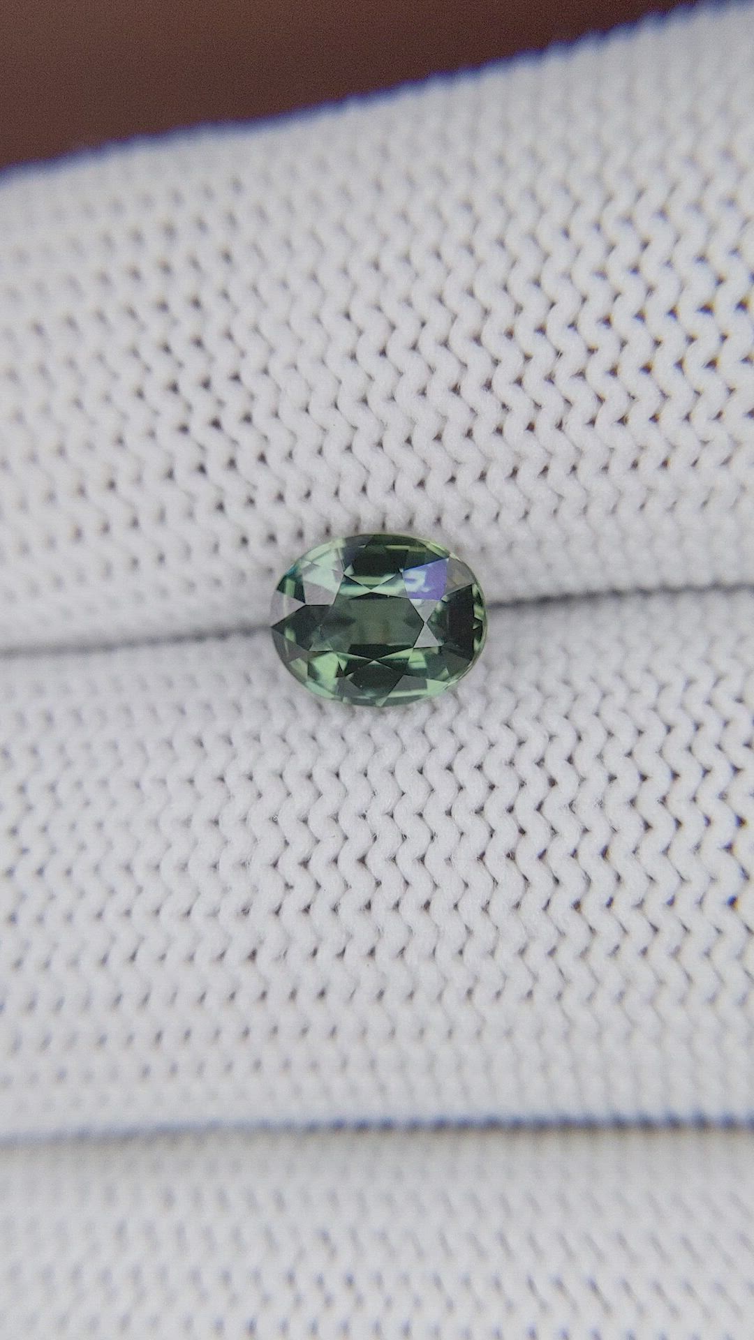 1.35 Ct. Bluish Green Sapphire from Tanzania Size Video