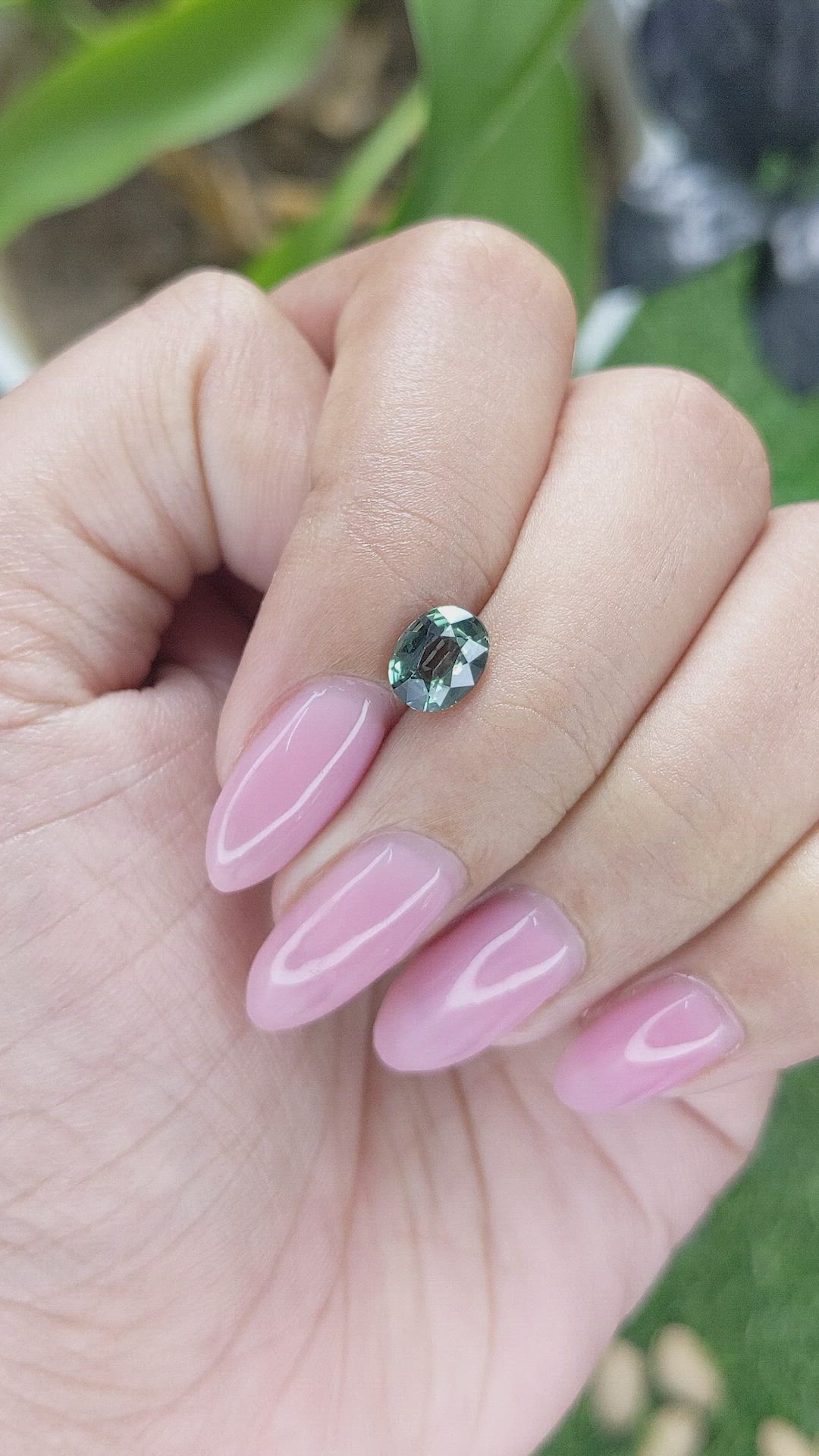 1.35 Ct. Bluish Green Sapphire from Tanzania Size Video