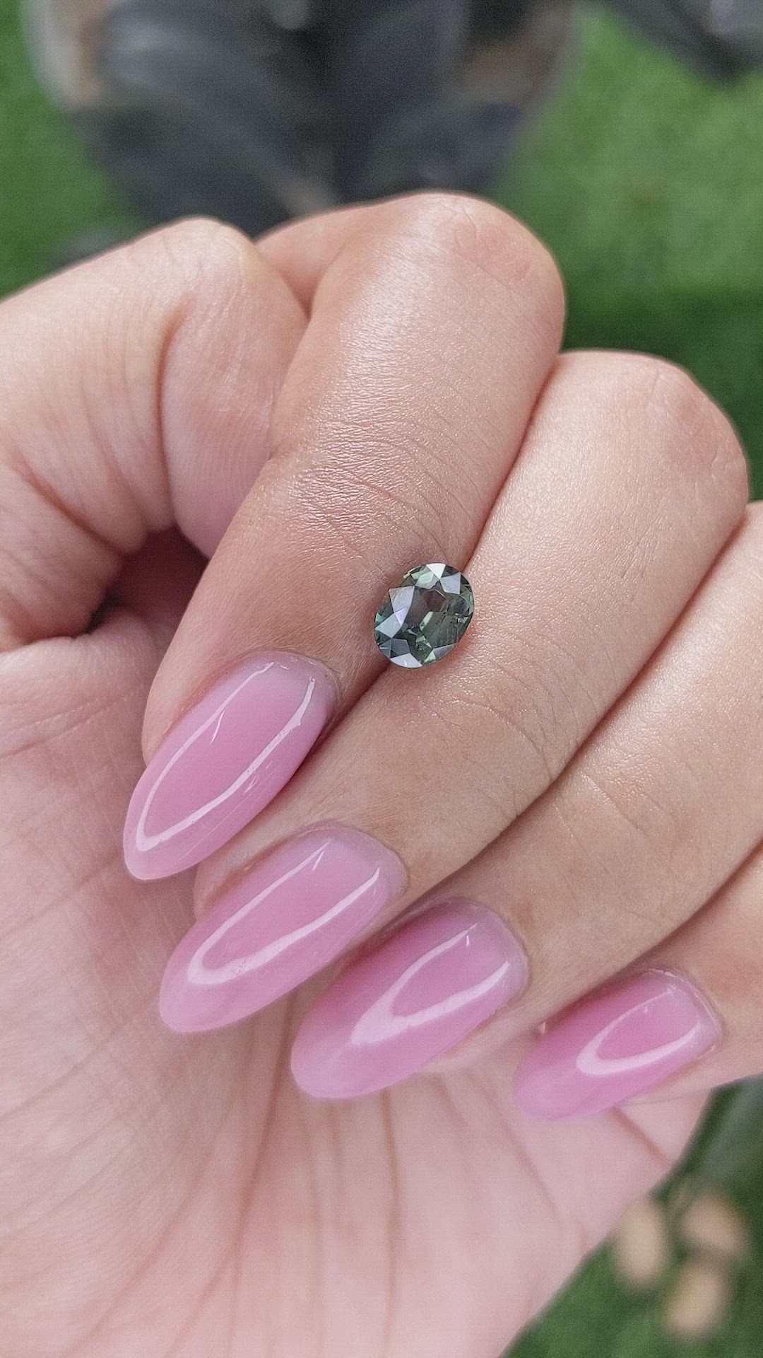 1.10 Ct. Bluish Green Sapphire from Tanzania Size Video