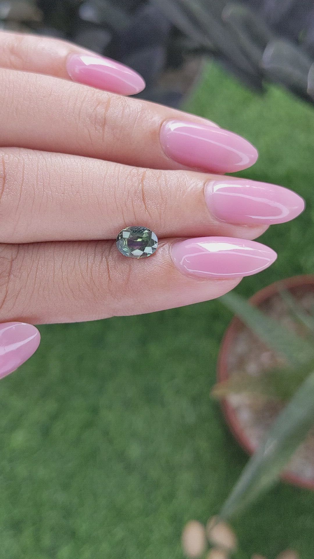 1.10 Ct. Bluish Green Sapphire from Tanzania Size Video