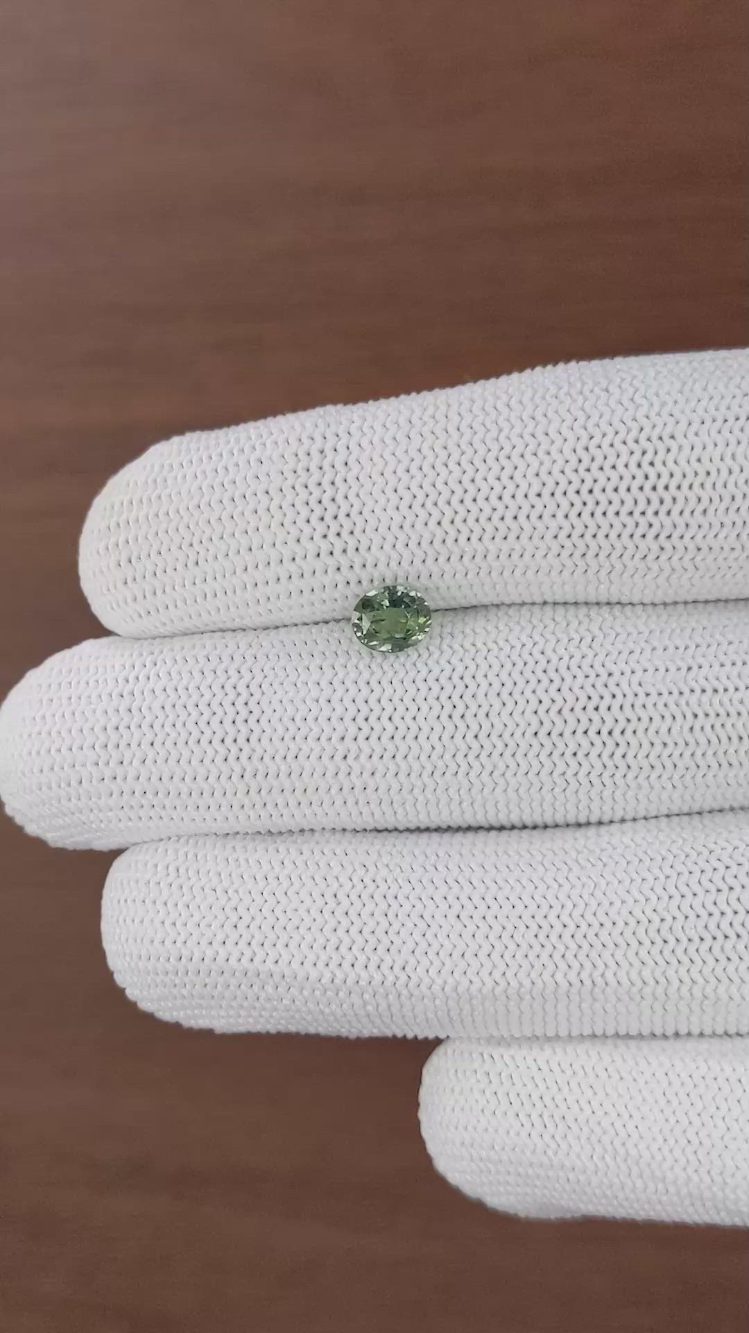 1.06 Ct. Bluish Green Sapphire from Tanzania Size Video