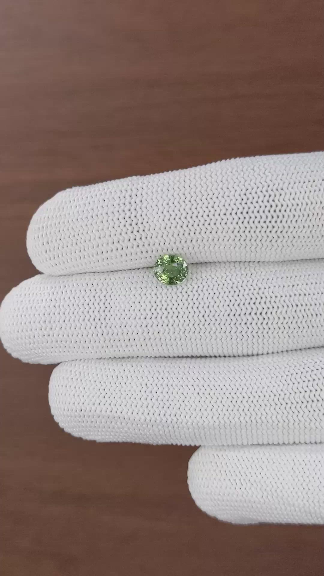 1.24 Ct. Yellowish Green Sapphire from Tanzania Size Video